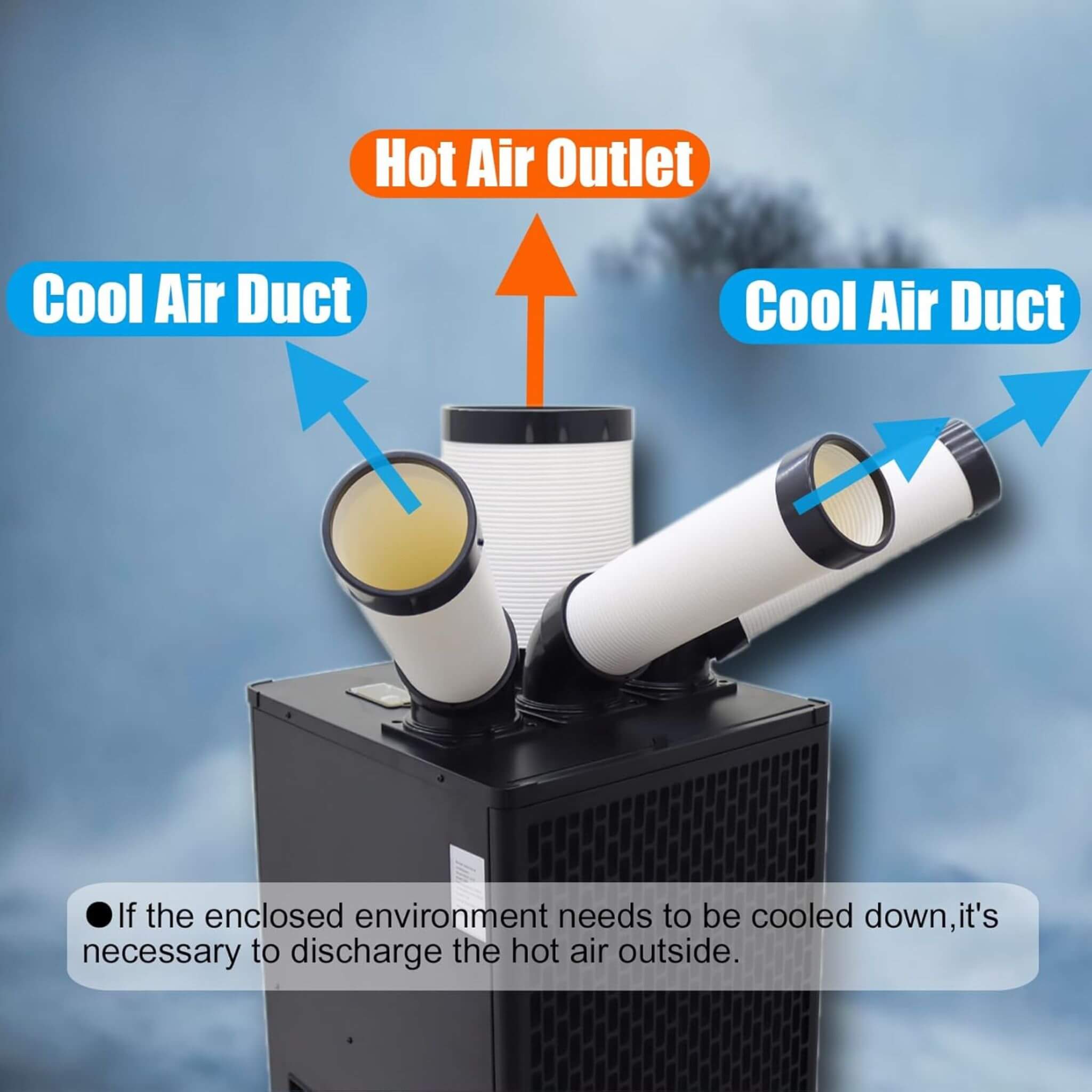 Portable 220V 2.5KW Outdoor 22K BTU Industrial Spot Cooling Air Conditioner (SAK42058) – SAKSBY WHOLESALE, view 4