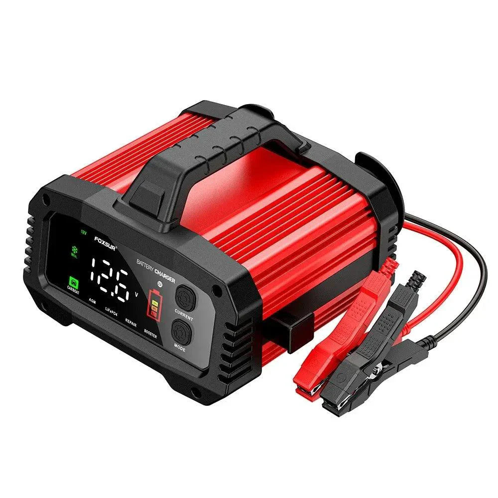 Brand Name Portable Smart Car Battery Charger - 25A/15A for 12V-24V Batteries, Pulse Repair, AGM, GEL, LiFePo4