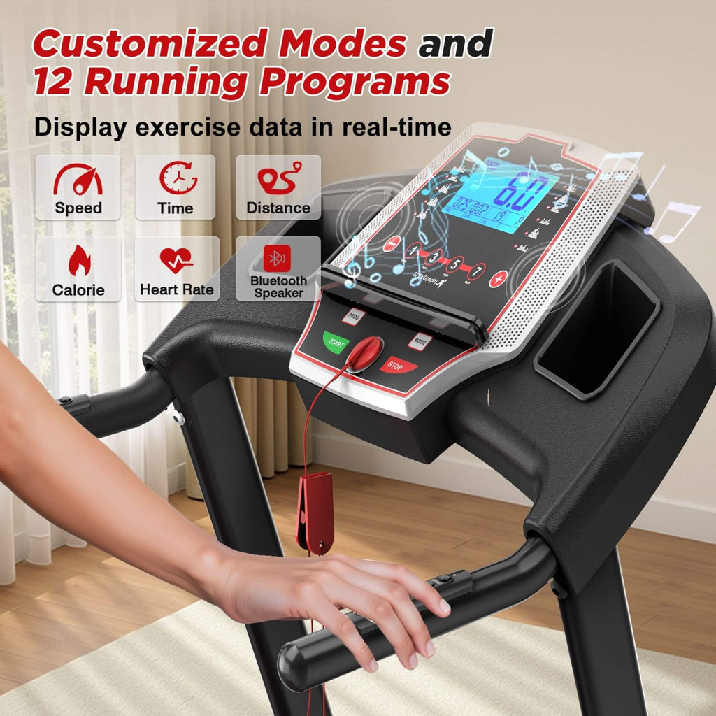 Rovix Portable 3.5HP Space Saving Folding Treadmill W/ Incline & 12 Preset Programs (SAK29735) – SAKSBY WHOLESALE, view 6