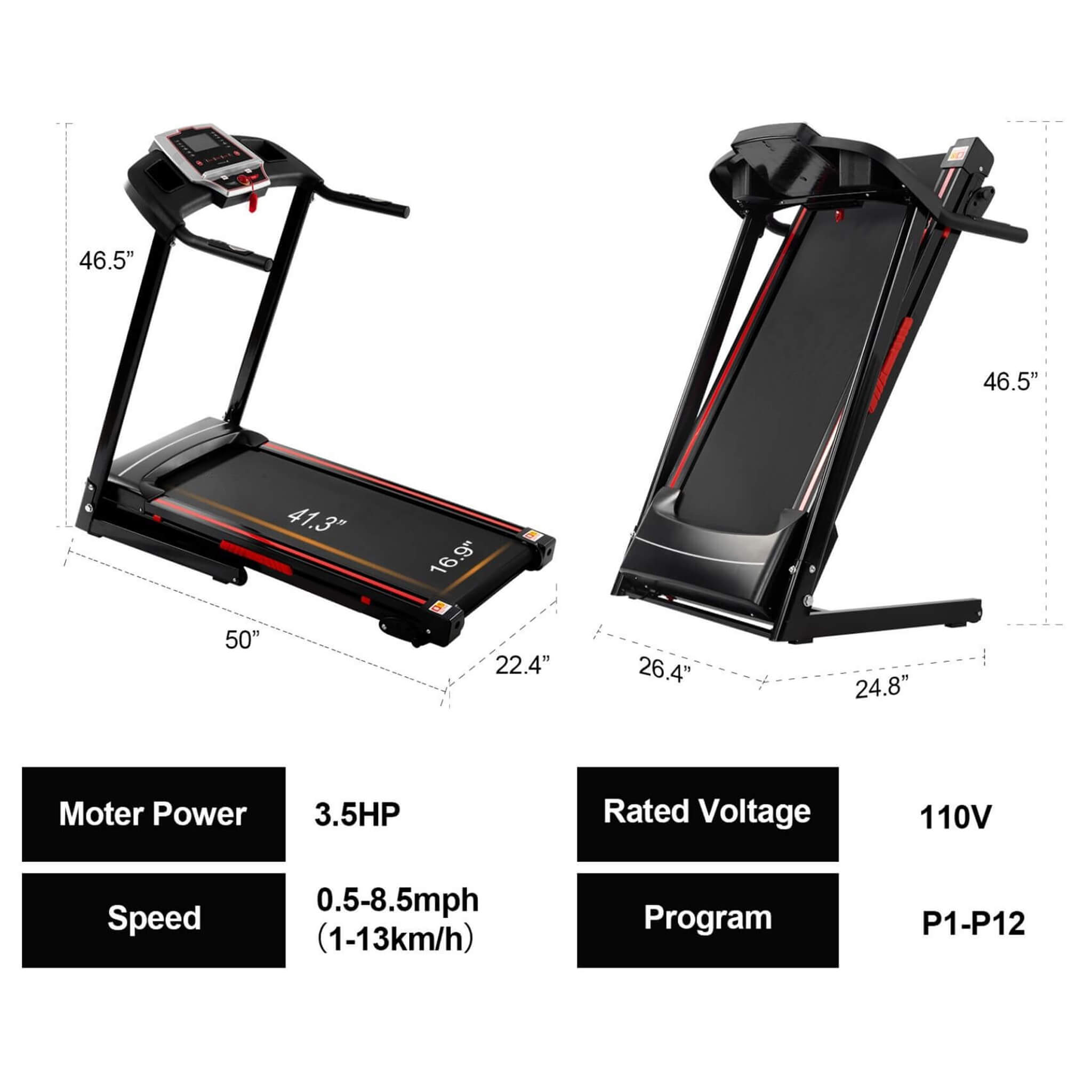 Rovix Portable 3.5HP Space Saving Folding Treadmill W/ Incline & 12 Preset Programs (SAK29735) – SAKSBY WHOLESALE, view 13