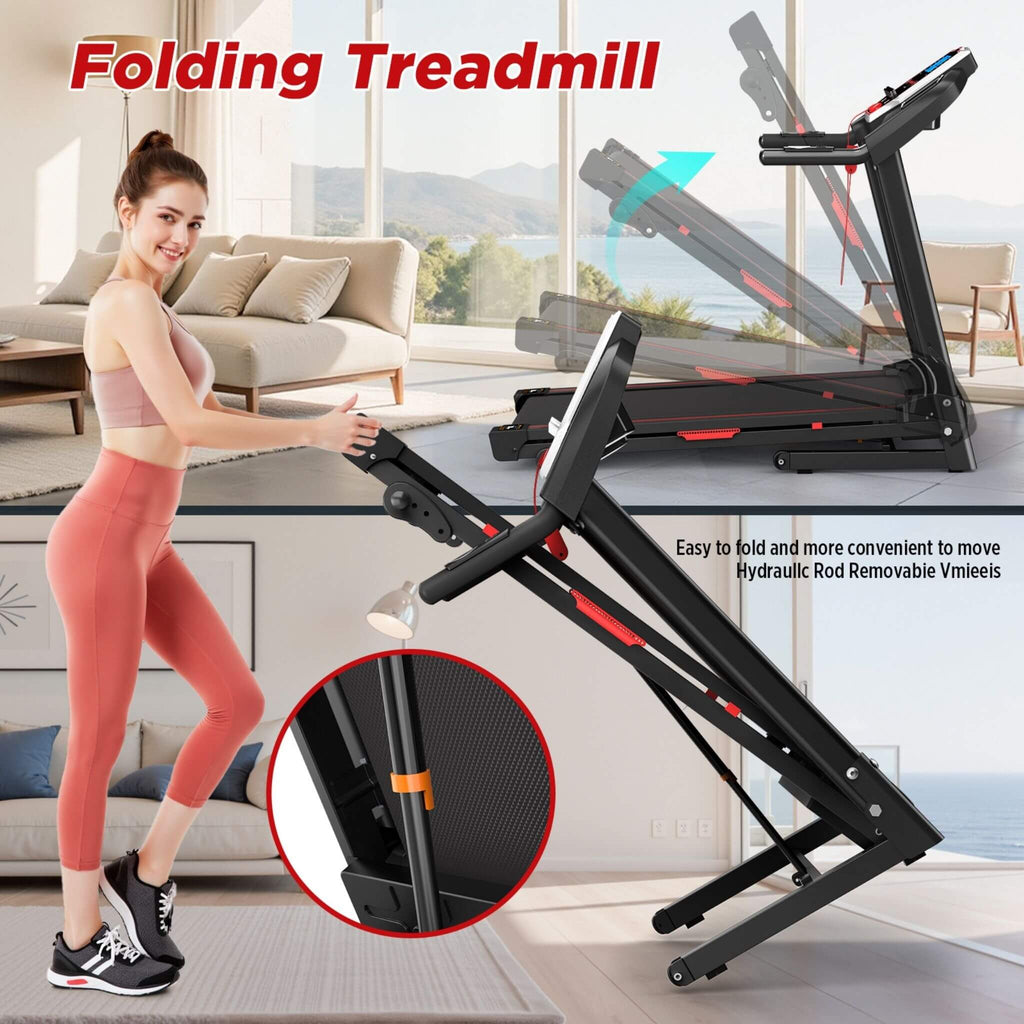 Rovix Portable 3.5HP Space Saving Folding Treadmill W/ Incline & 12 Preset Programs (SAK29735) – SAKSBY WHOLESALE, view 2