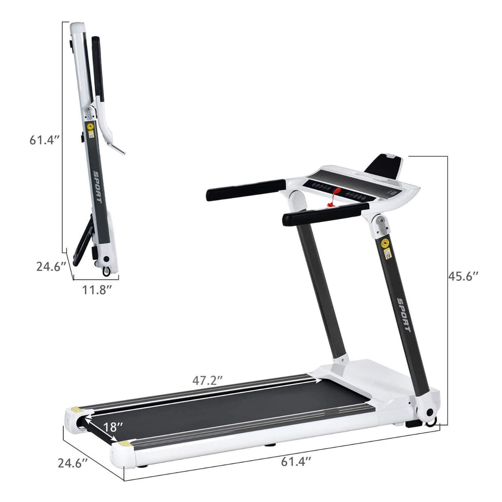 Rovix Portable Compact Home Cardio Fitness Treadmill With 3.5HP Electric Motor & Bluetooth Speakers (SAK32416) – SAKSBY WHOLE