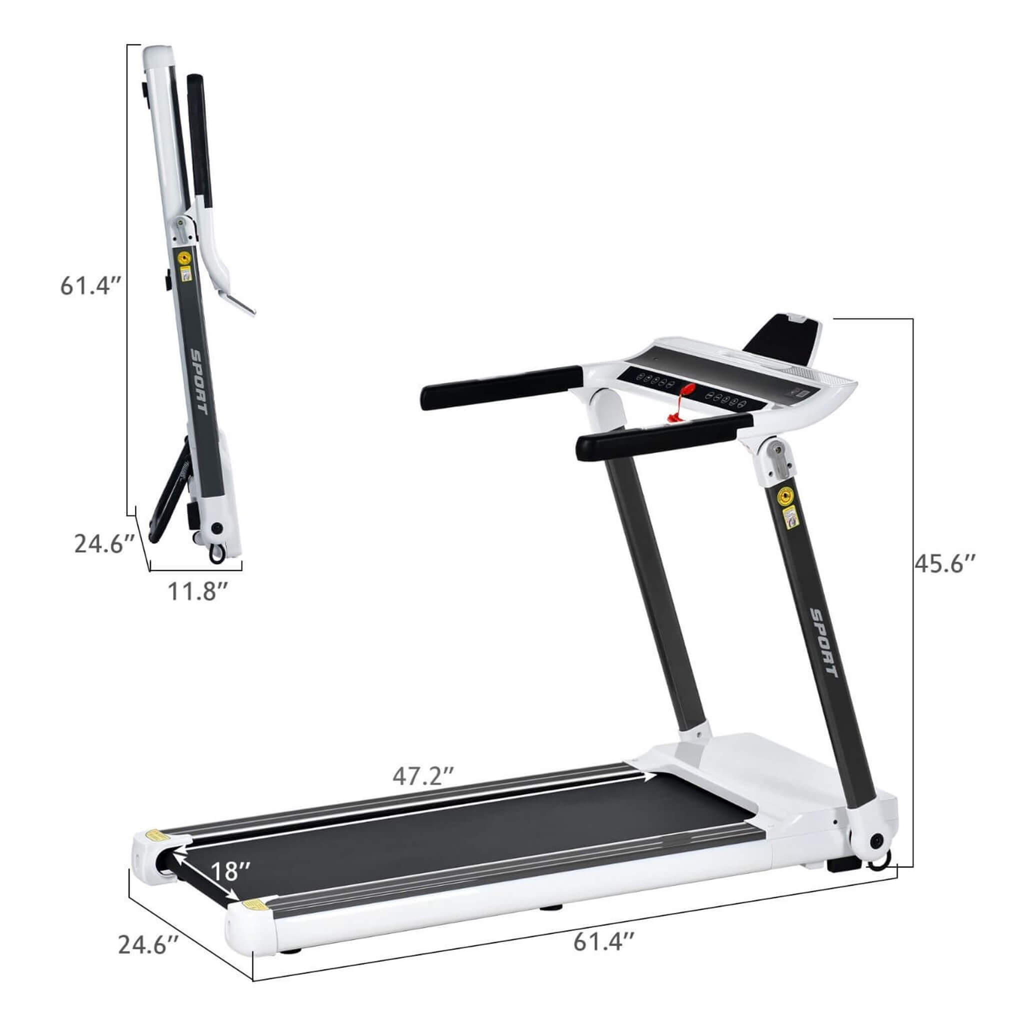 Rovix Portable Compact Home Cardio Fitness Treadmill With 3.5HP Electric Motor & Bluetooth Speakers (SAK32416) – SAKSBY WHOLE