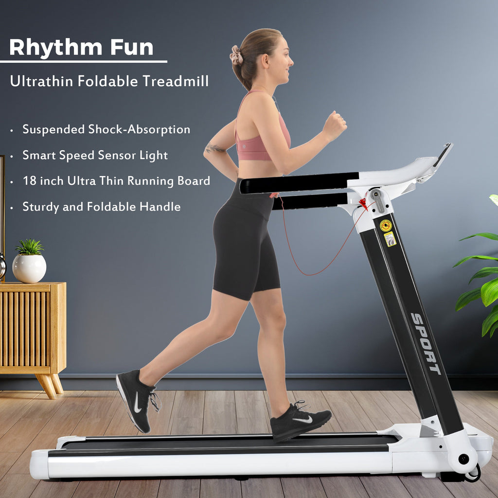 Rovix Portable Compact Home Cardio Fitness Treadmill With 3.5HP Electric Motor & Bluetooth Speakers (SAK32416) – SAKSBY WHOLE