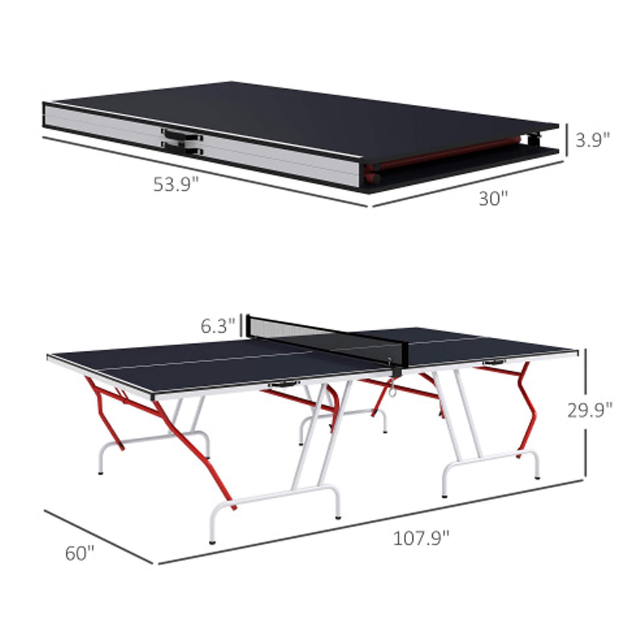Portable Foldable Full-Size Ping Pong Table Tennis Table With Net And Accessories (SAK64929) – SAKSBY WHOLESALE, view 12