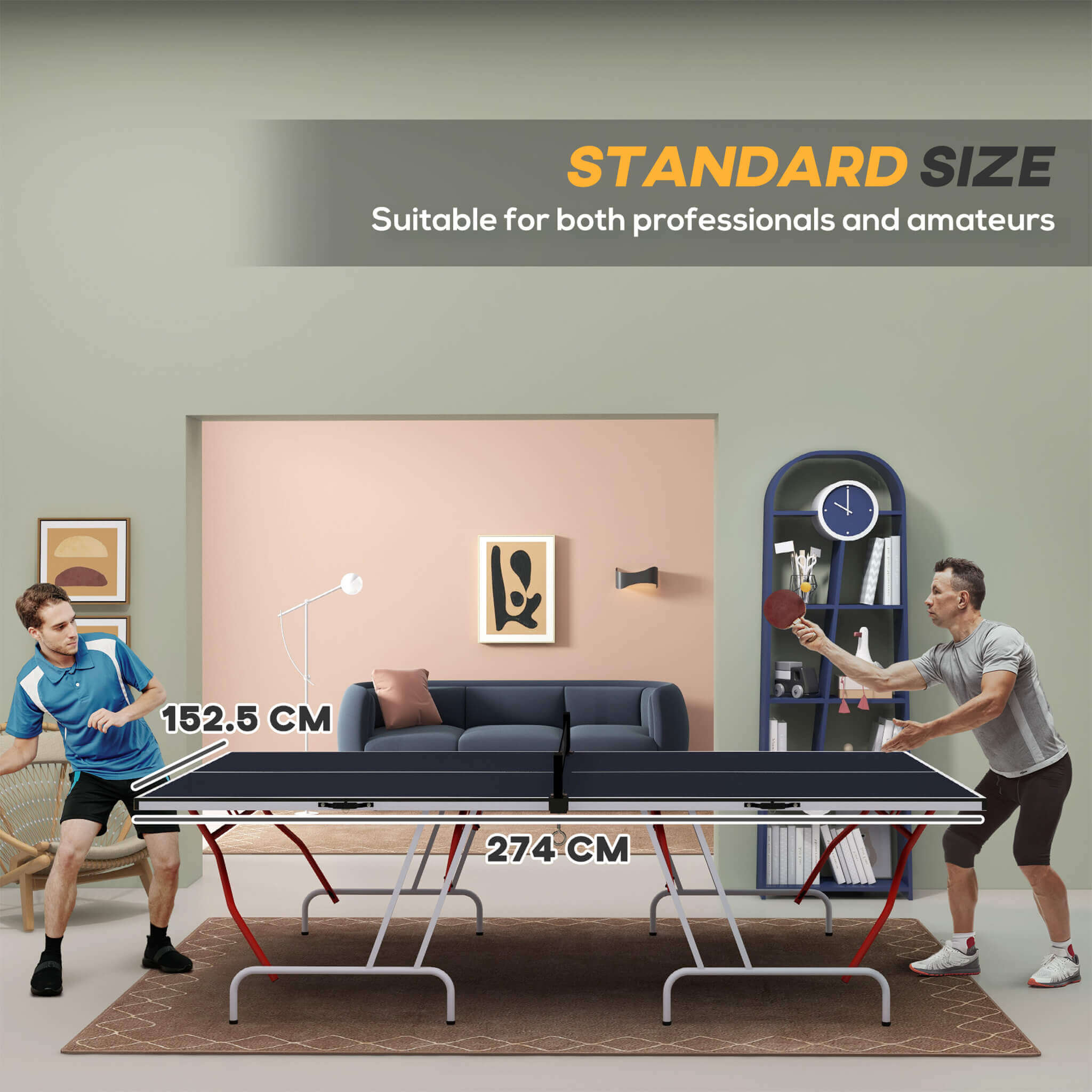 Portable Foldable Full-Size Ping Pong Table Tennis Table With Net And Accessories (SAK64929) – SAKSBY WHOLESALE, view 10