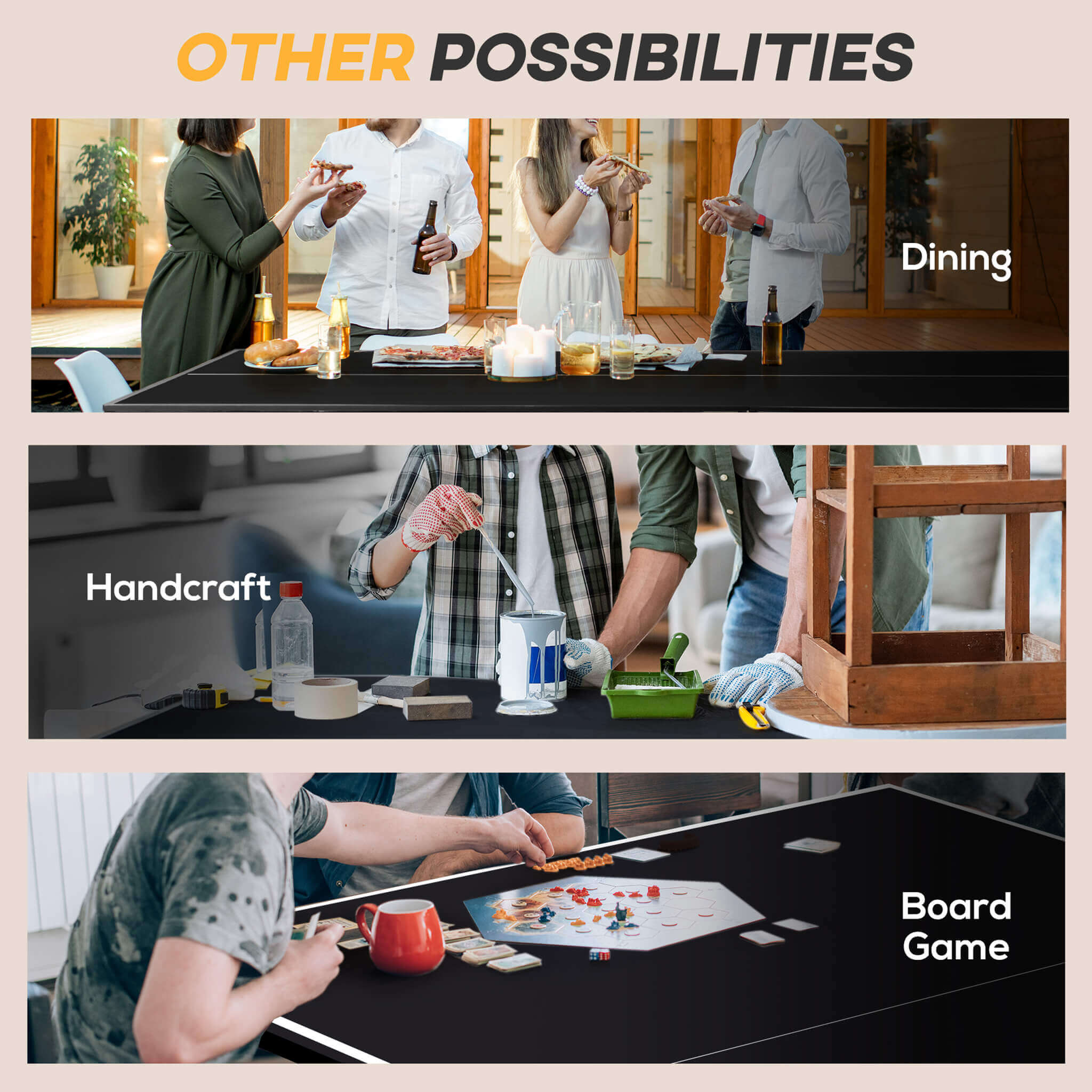 Portable Foldable Full-Size Ping Pong Table Tennis Table With Net And Accessories (SAK64929) – SAKSBY WHOLESALE, view 9