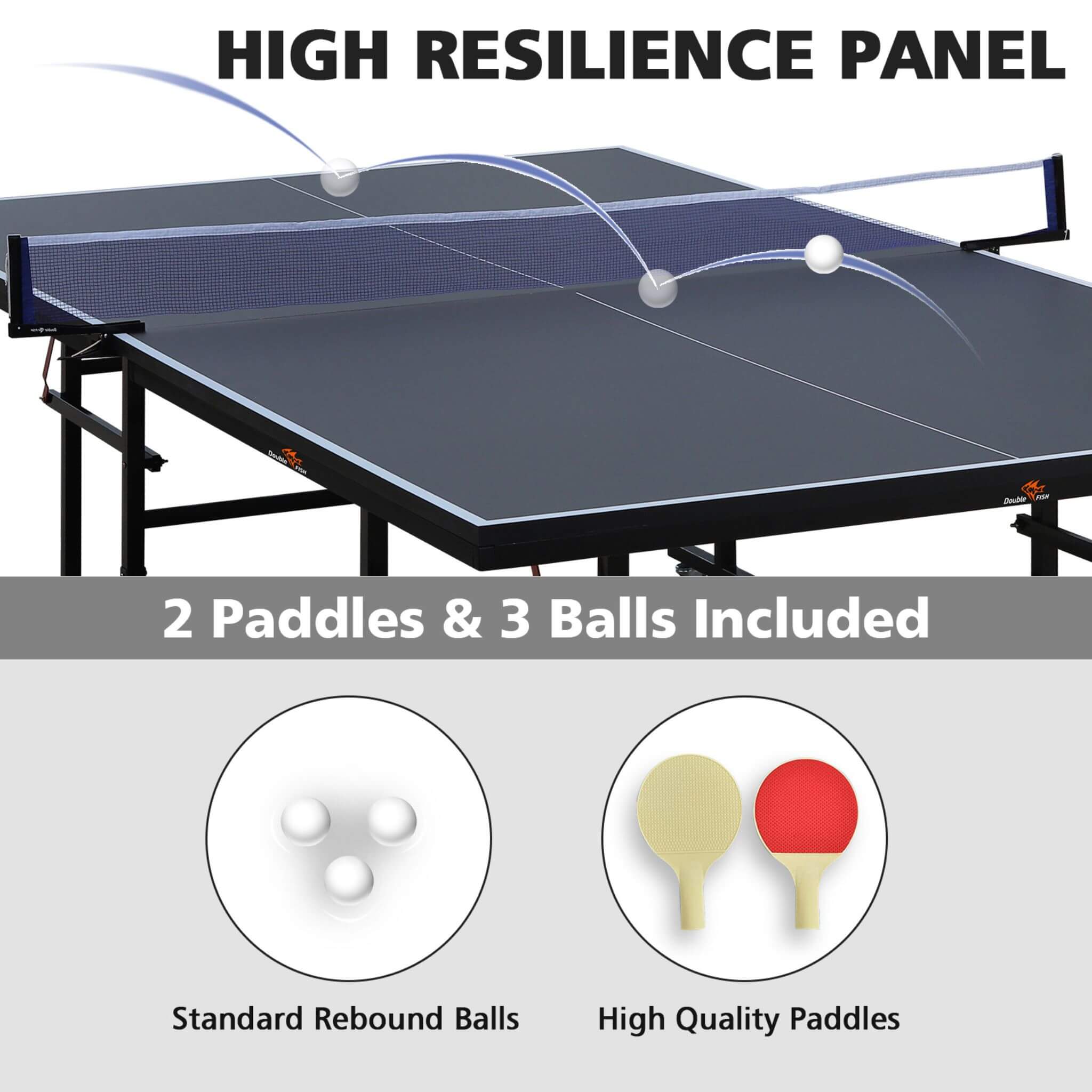 9FT Portable Mid-Size Ping Pong Table Set With Paddles, Balls, And Net (SAK82019) – SAKSBY WHOLESALE, view 7
