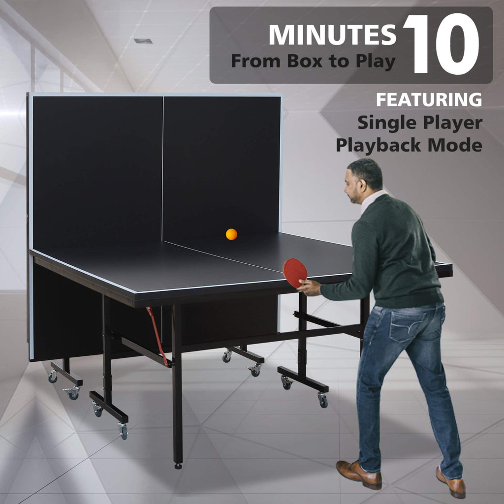 9FT Portable Mid-Size Ping Pong Table Set With Paddles, Balls, And Net (SAK82019) – SAKSBY WHOLESALE, view 3