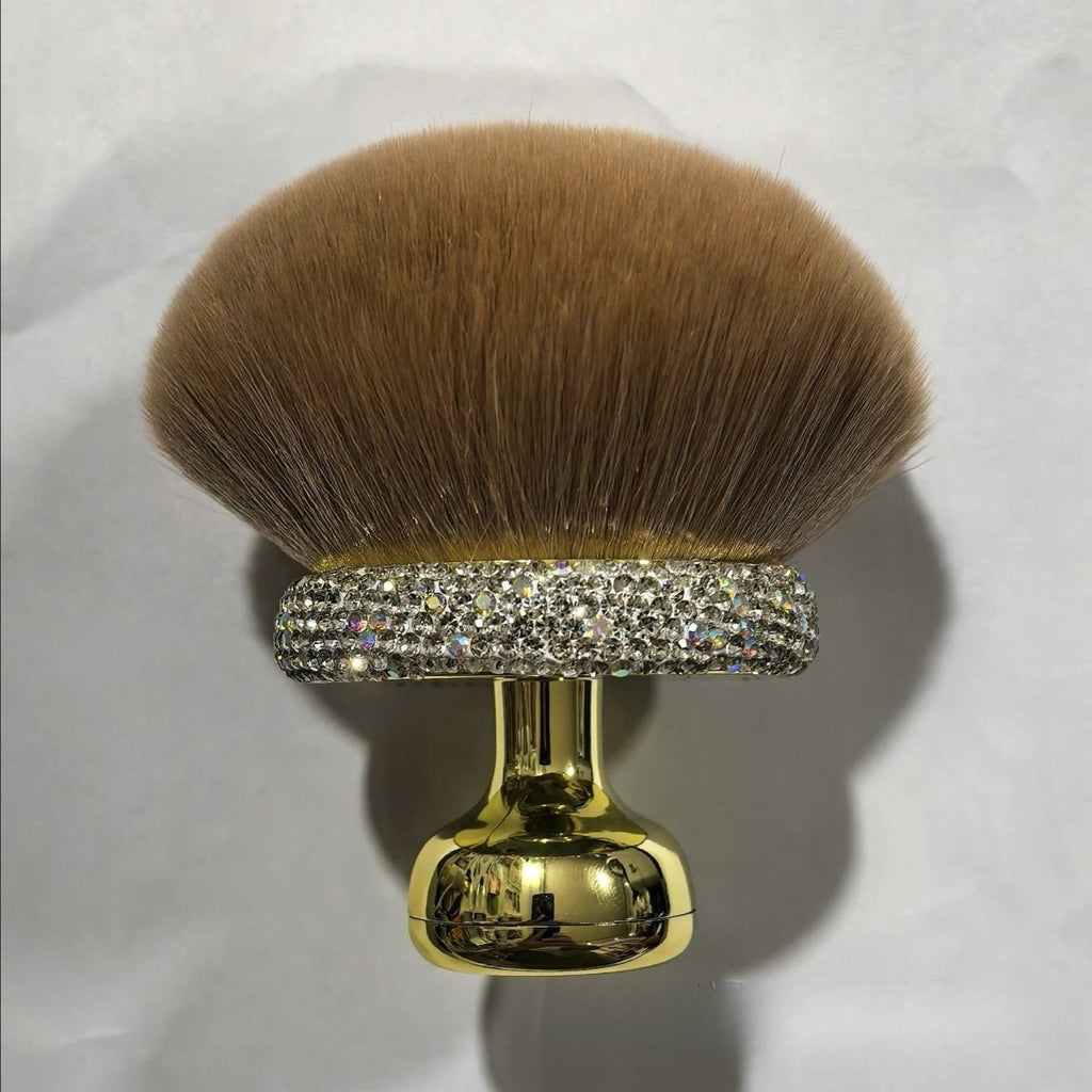 Mariam's Collection Portable Multi-Use Mushroom Head Powder & Blush Brush (MMU040) — lifestyle worn / used context