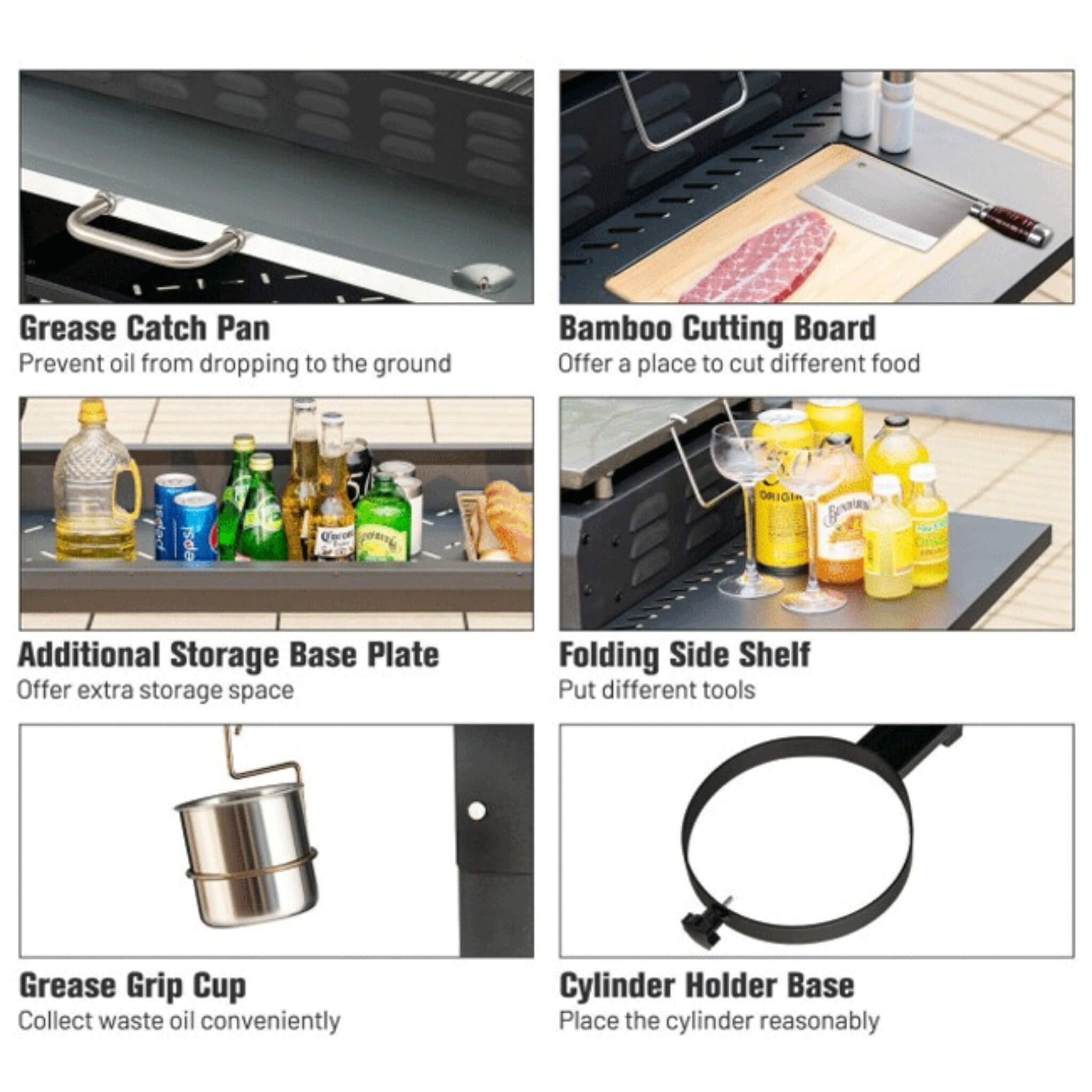 Portable Outdoor 4 Burner Propane Flat Top Gas Grill W/ Wheels, 60K BTU (SAK66104) – SAKSBY WHOLESALE, view 8