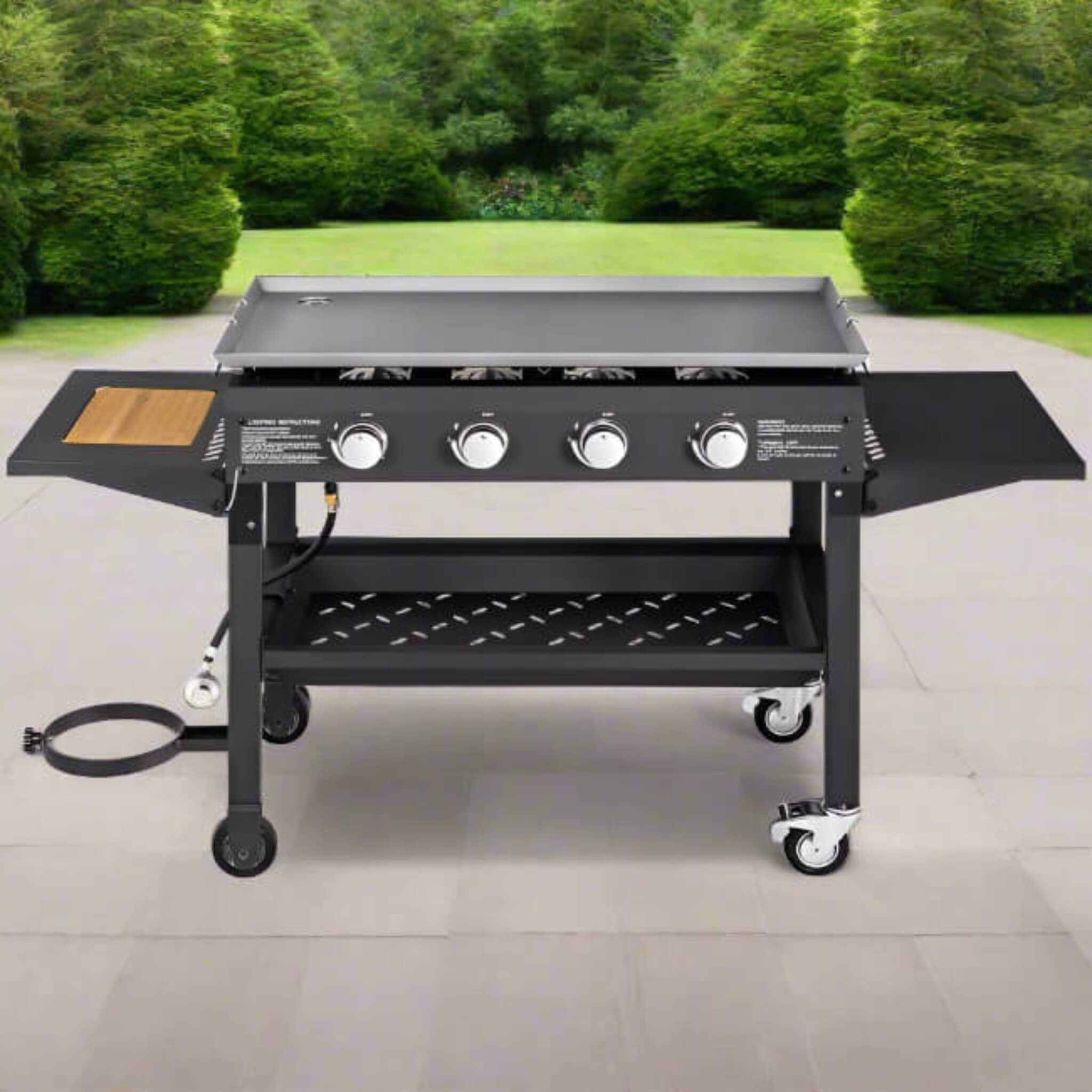 Portable Outdoor 4 Burner Propane Flat Top Gas Grill W/ Wheels, 60K BTU (SAK66104) – SAKSBY WHOLESALE, view 4