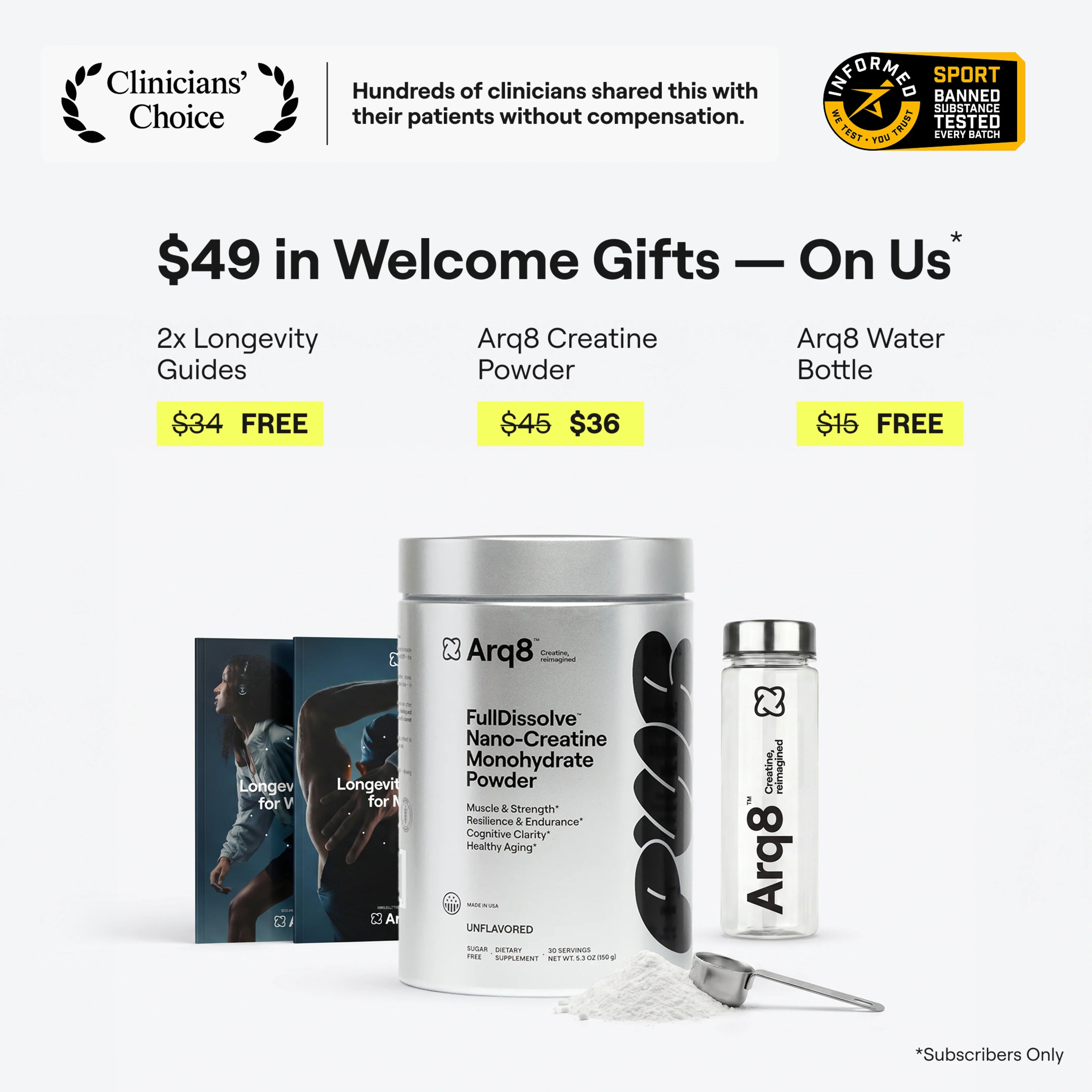 Arq8™ Creatine Monohydrate Powder, view 2