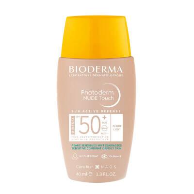 Bioderma Photoderm NUDE Touch SPF50+ Light 40 ml - Sunscreen with Makeup Effect for Oily & Combination Skin