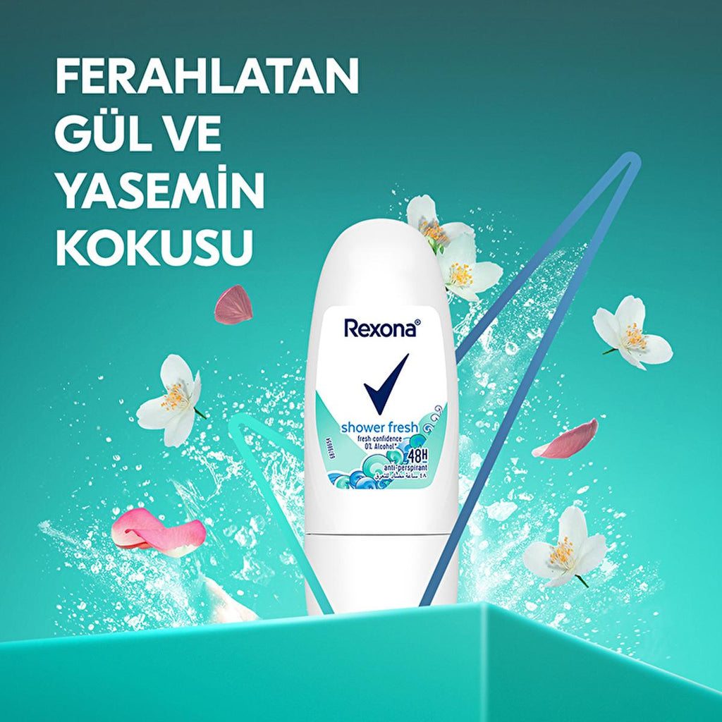 Rexona Shower Fresh Mini Roll-On Deodorant: 48-Hour Protection, Travel-Friendly, Long Lasting Antiperspirant