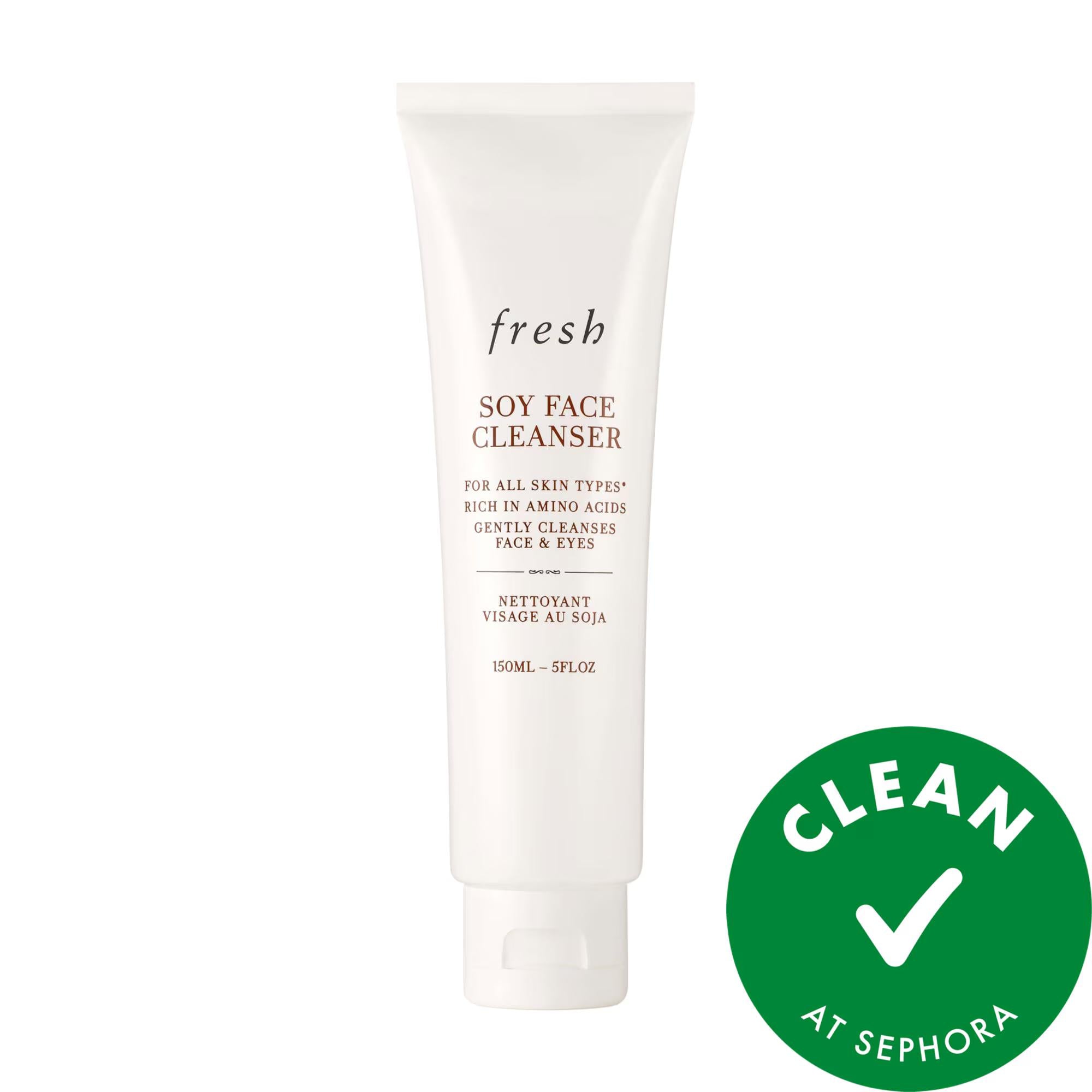 fresh Soy Hydrating Gentle Face Cleanser - Gentle Skincare for Hydrating Face Wash, Natural Ingredients, Sensitive Skin