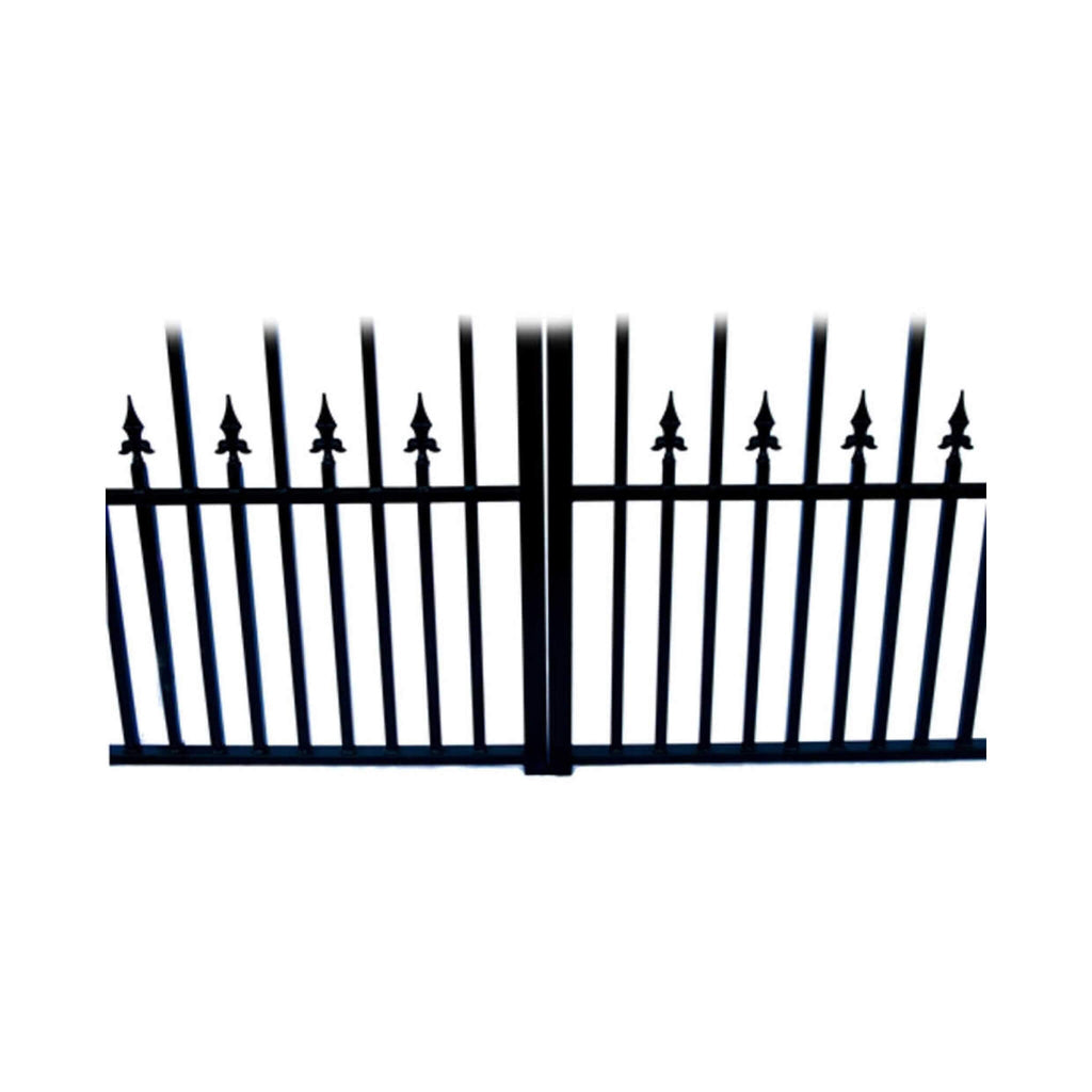 [12-18FT] Heavy-Duty Prague-Style Powder-Coated Galvanized Steel Dual Swing Driveway Gate (SAK48530) – SAKSBY WHOLESALE, view