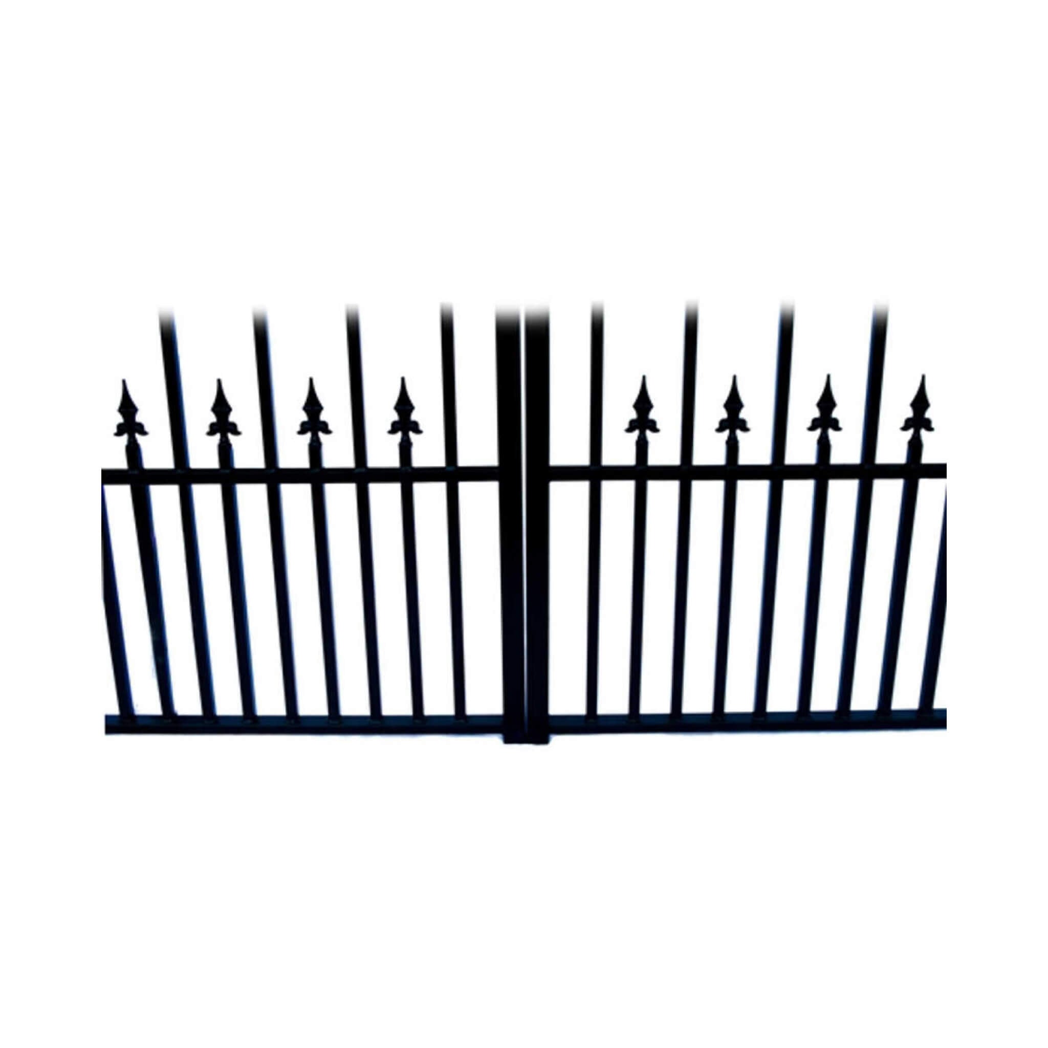 [12-18FT] Heavy-Duty Prague-Style Powder-Coated Galvanized Steel Dual Swing Driveway Gate (SAK48530) – SAKSBY WHOLESALE, view
