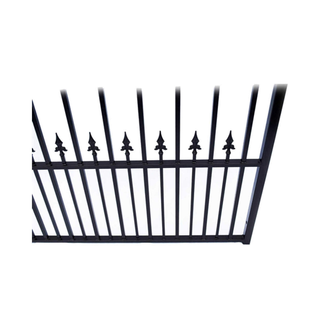 [12-18FT] Heavy-Duty Prague-Style Powder-Coated Galvanized Steel Dual Swing Driveway Gate (SAK48530) – SAKSBY WHOLESALE, view