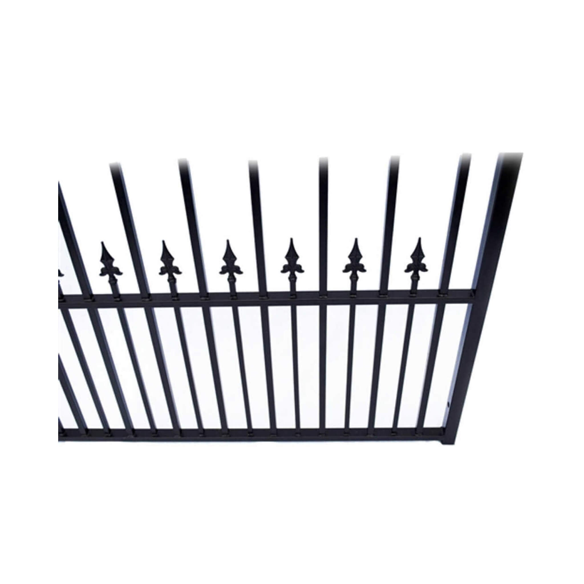 [12-18FT] Heavy-Duty Prague-Style Powder-Coated Galvanized Steel Dual Swing Driveway Gate (SAK48530) – SAKSBY WHOLESALE, view