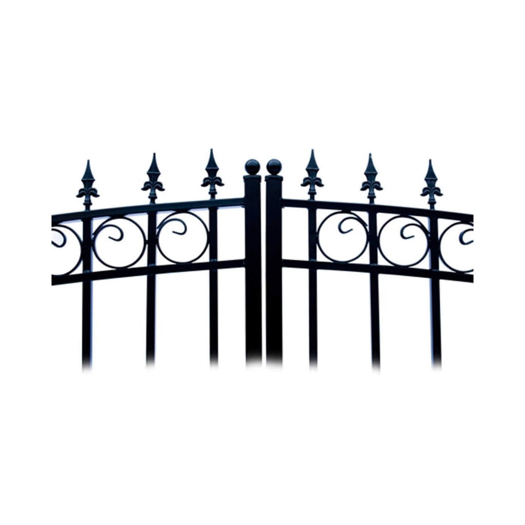 [12-18FT] Heavy-Duty Prague-Style Powder-Coated Galvanized Steel Dual Swing Driveway Gate (SAK48530) – SAKSBY WHOLESALE, view