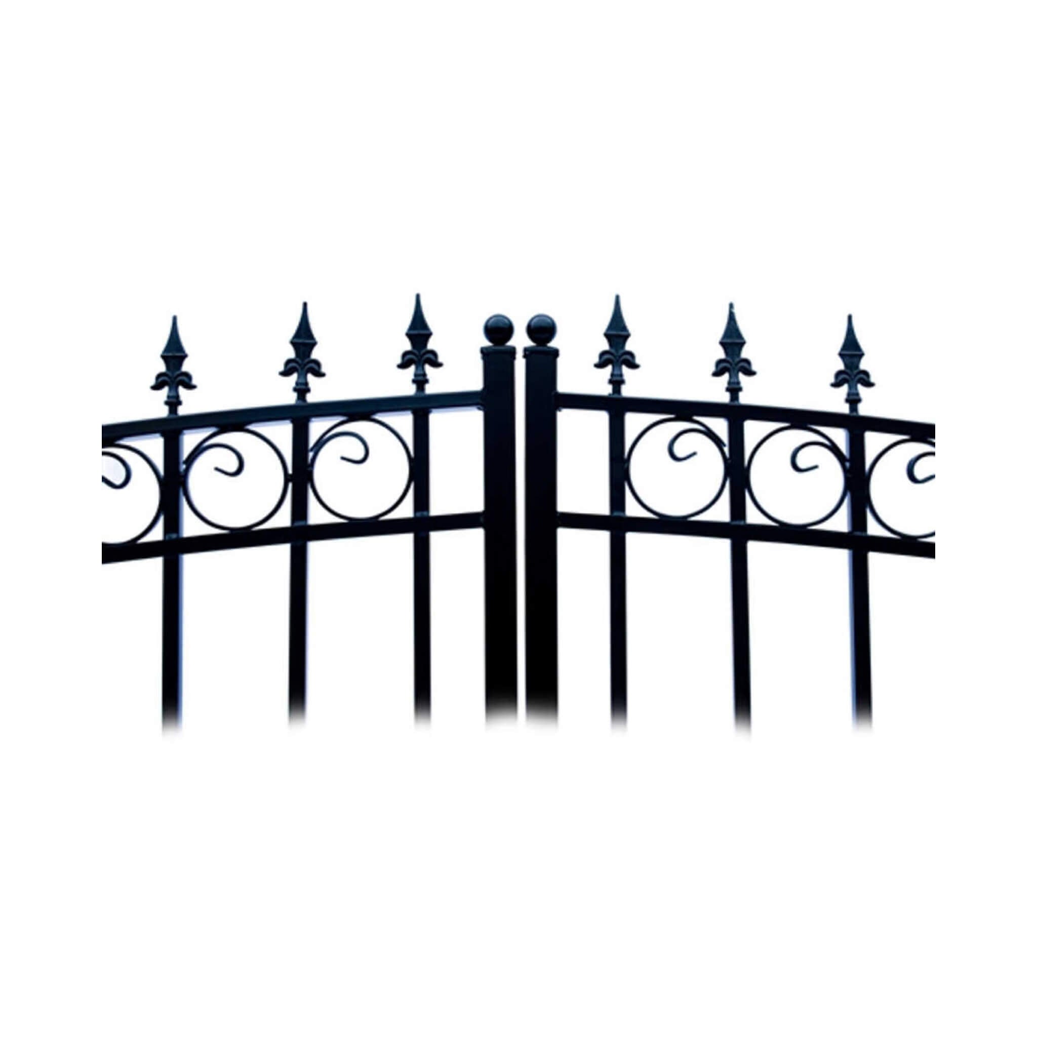[12-18FT] Heavy-Duty Prague-Style Powder-Coated Galvanized Steel Dual Swing Driveway Gate (SAK48530) – SAKSBY WHOLESALE, view