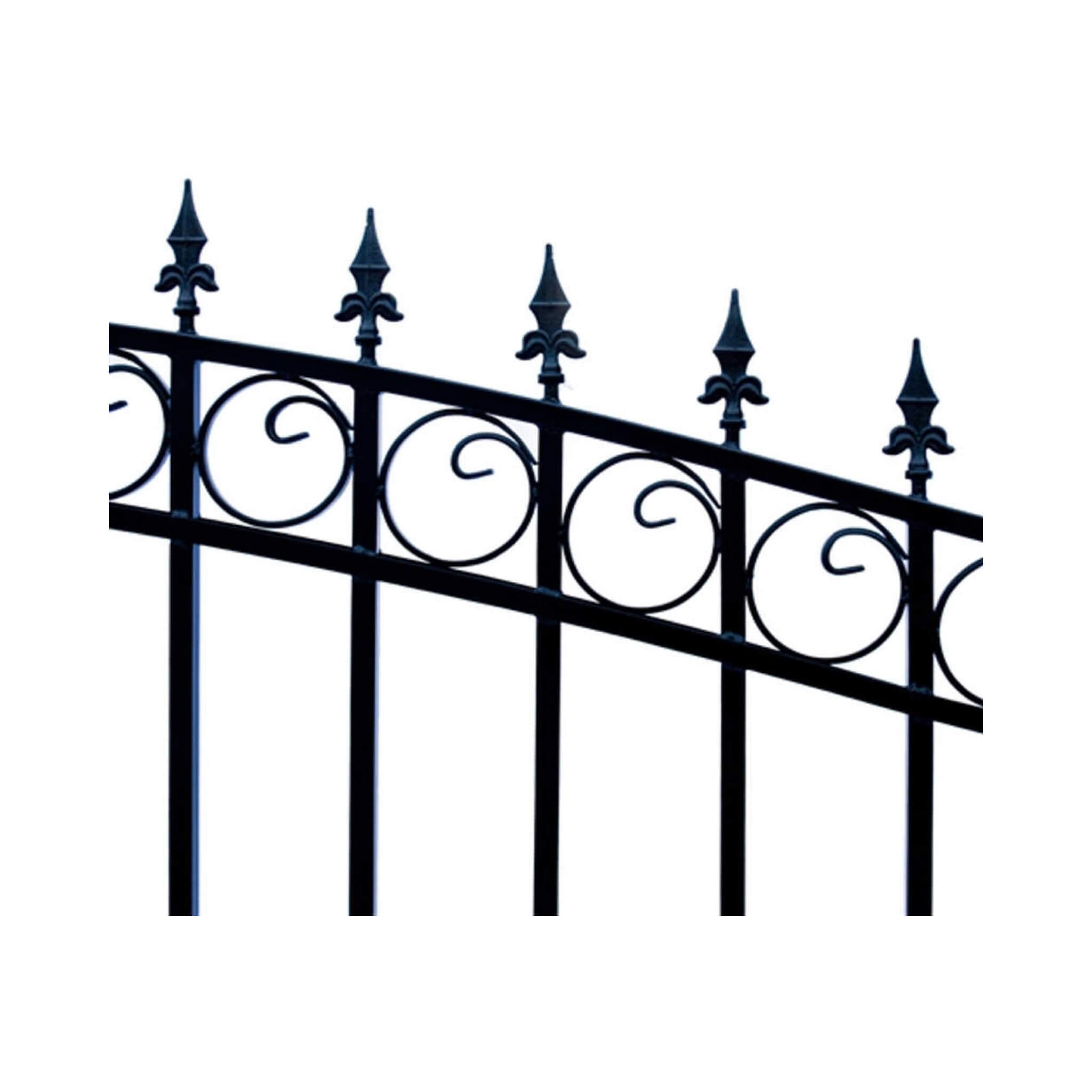 [12-18FT] Heavy-Duty Prague-Style Powder-Coated Galvanized Steel Dual Swing Driveway Gate (SAK48530) – SAKSBY WHOLESALE, view