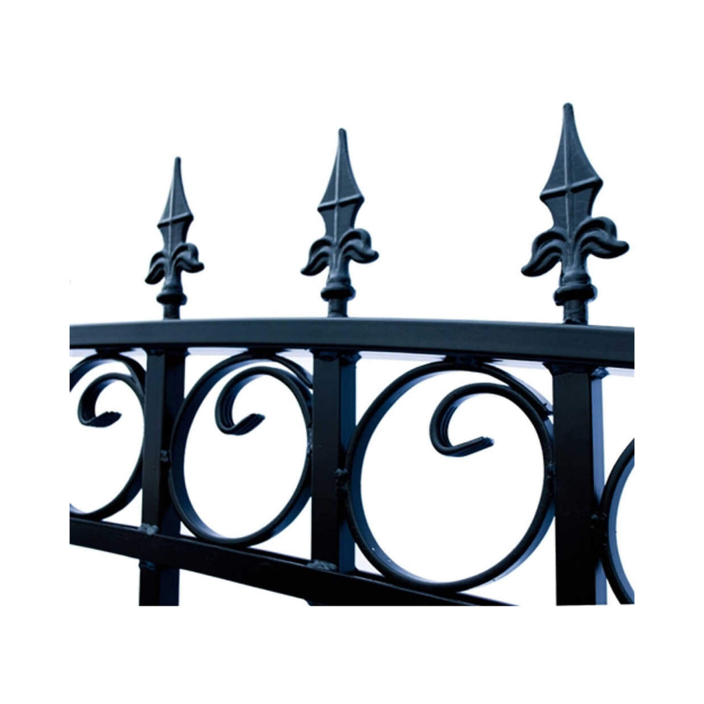 [12-18FT] Heavy-Duty Prague-Style Powder-Coated Galvanized Steel Dual Swing Driveway Gate (SAK48530) – SAKSBY WHOLESALE, view