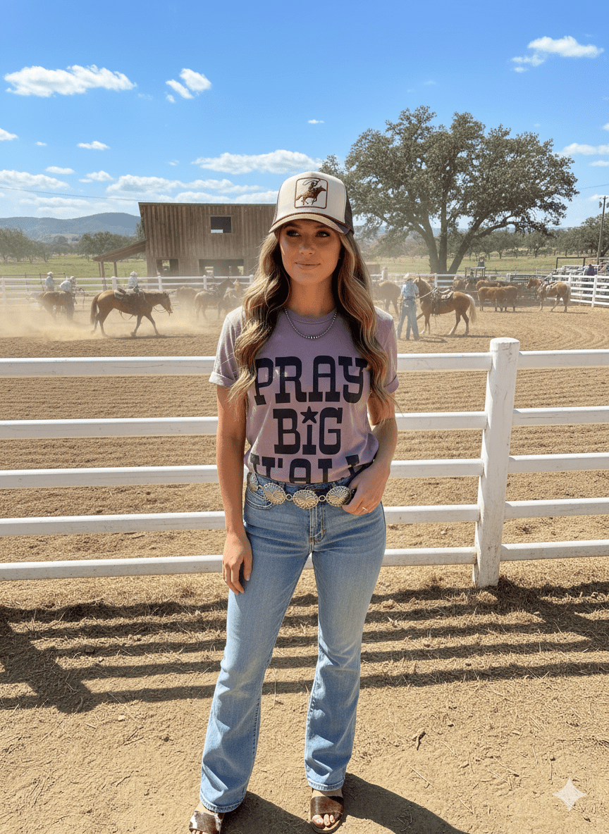 Wild Junkie Pray Big Y'all Graphic Tee — graphic tees category context