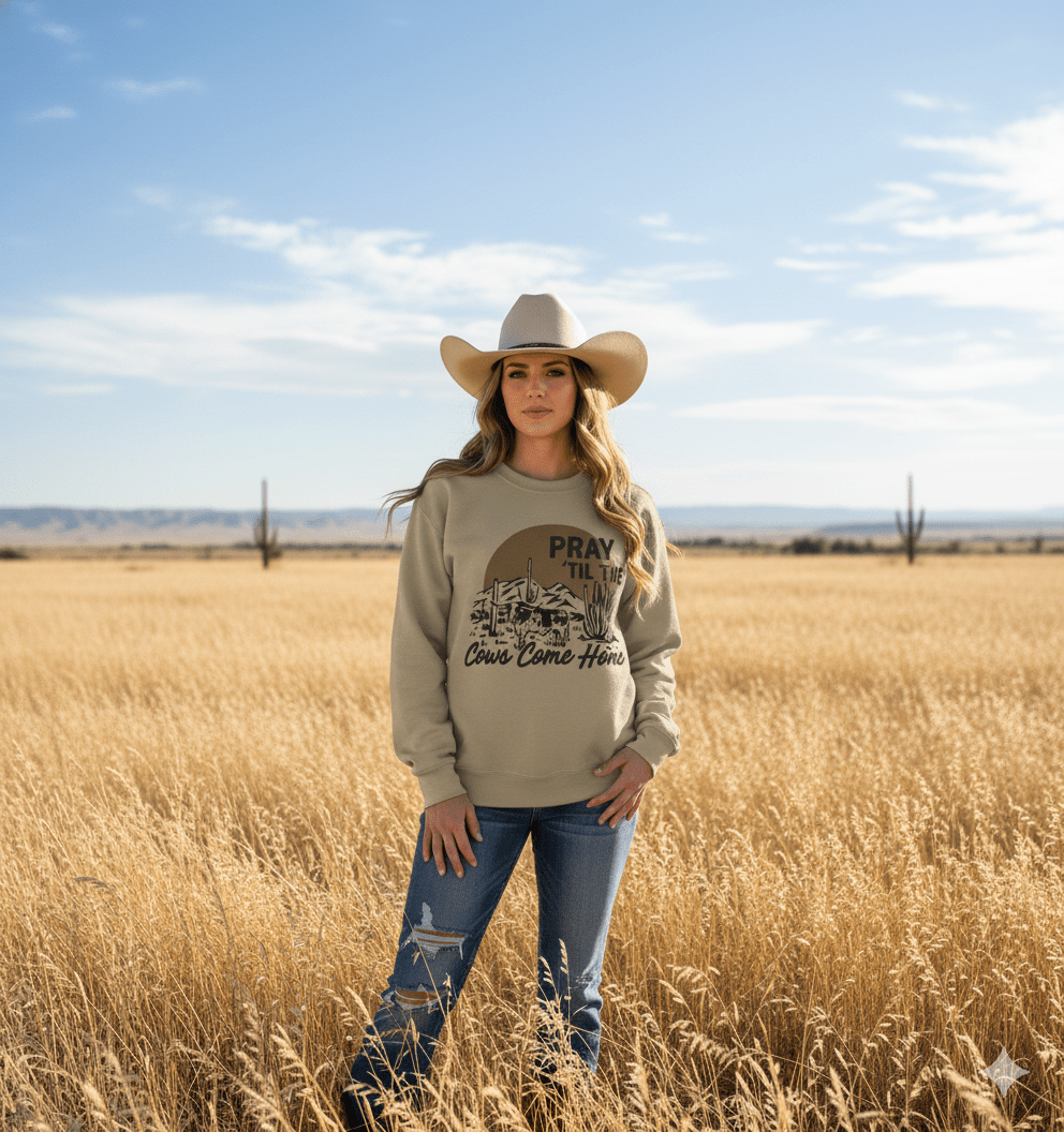 Wild Junkie Pray Til The Cows Come Home Graphic Sweatshirt — sweatshirts category context