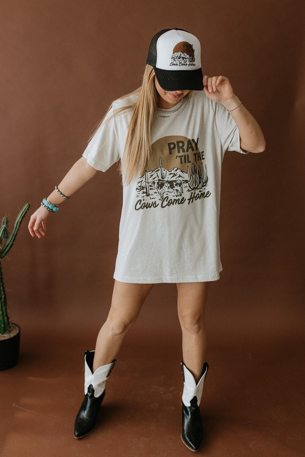 Wild Junkie Pray Til The Cows Come Home Graphic Tee — lifestyle context