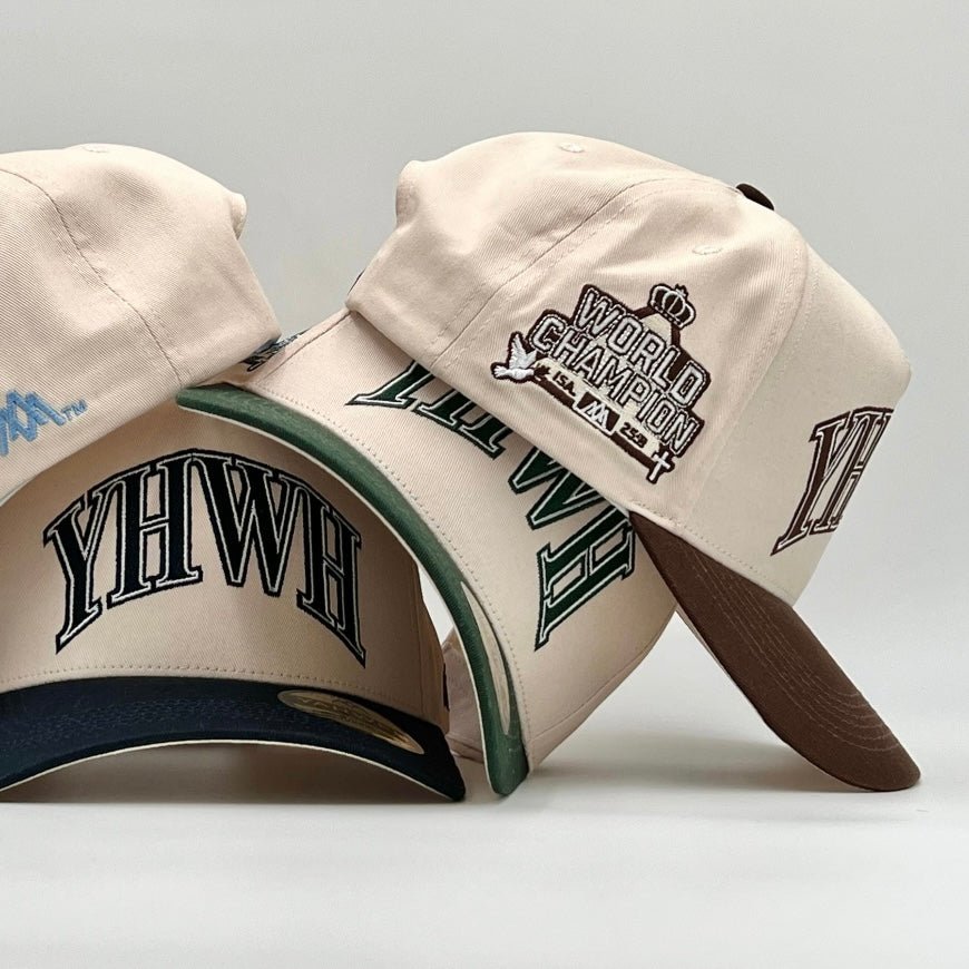 Malta Apparel ‘YHWH’ Structured SnapBack - Cream/Brown — color detail