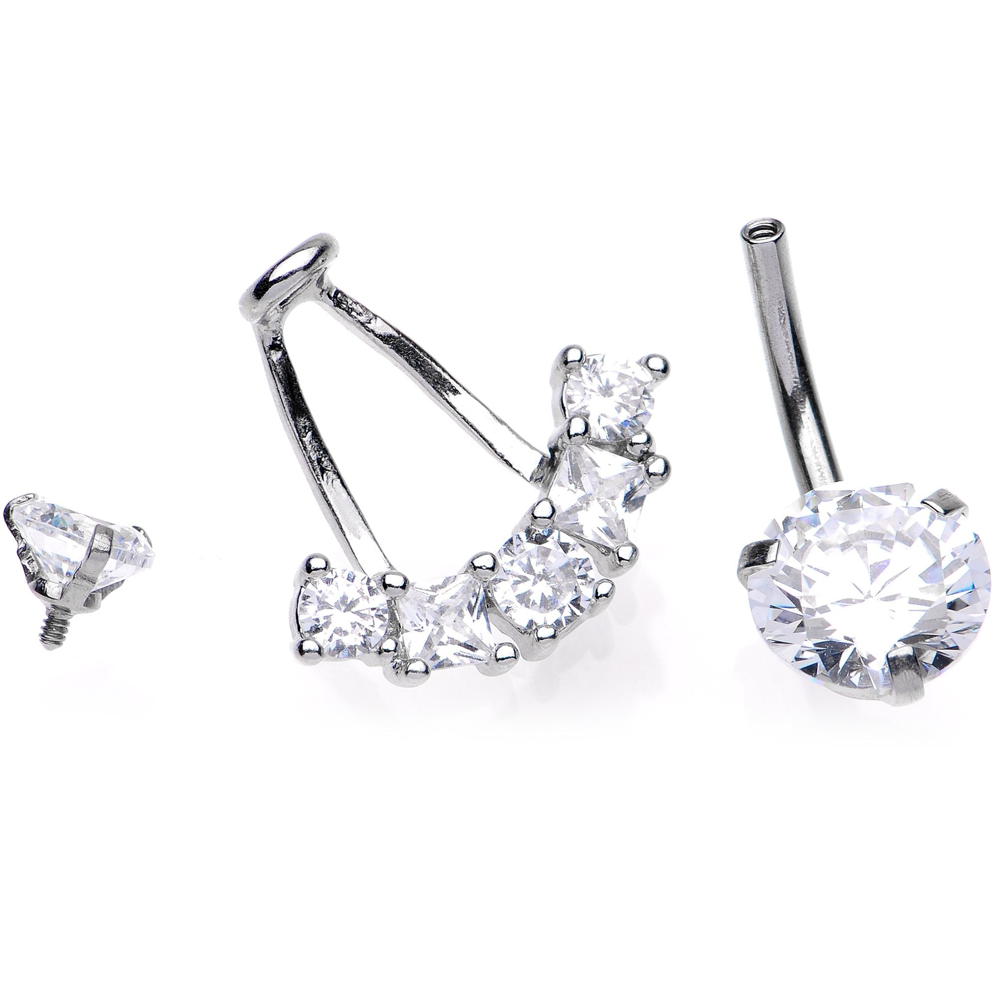 BodyCandy Clear CZ Gem Sassy Sparkle Butterfly Dangle Belly Ring — lifestyle context