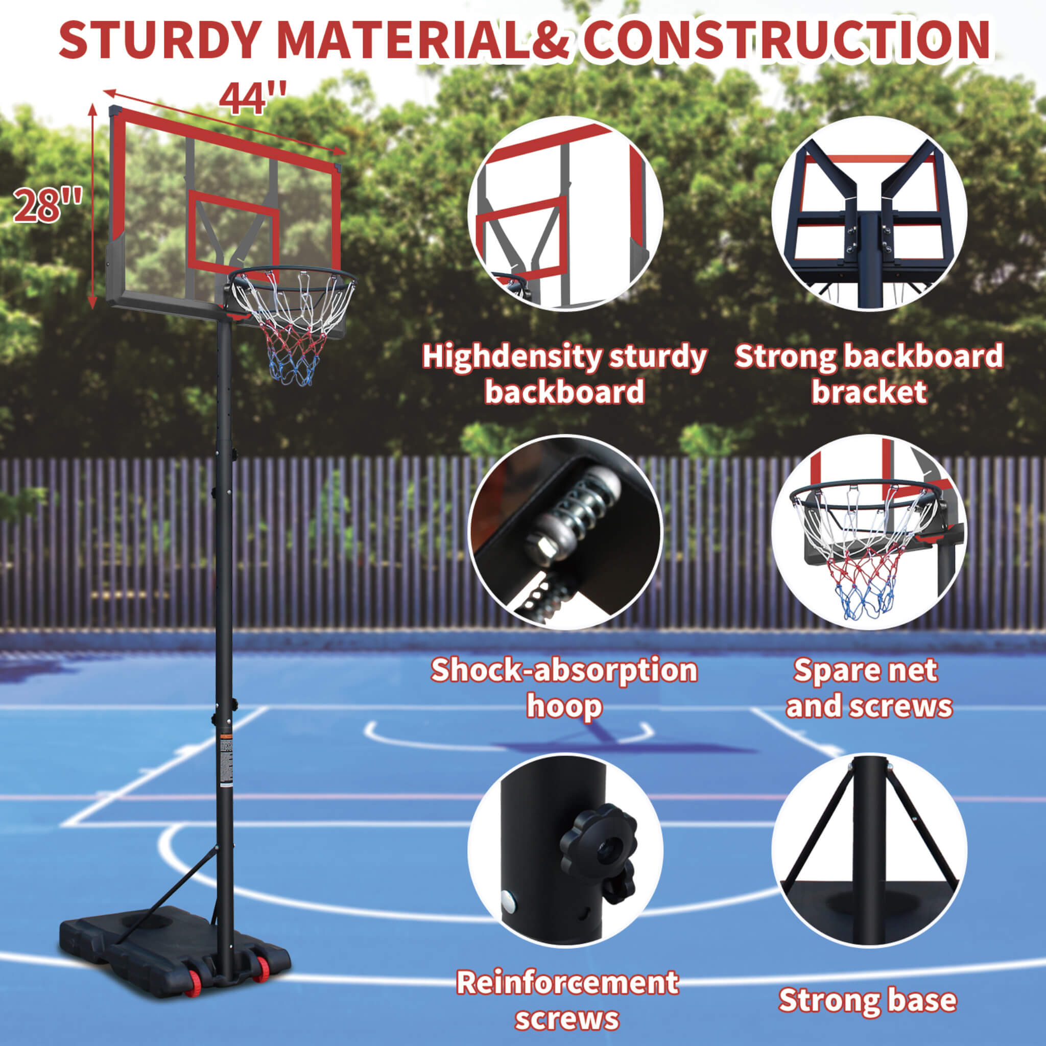 Premium 10FT Outdoor Portable Adjustable Basketball Hoop With Wheels (SAK31961) – SAKSBY WHOLESALE, view 7