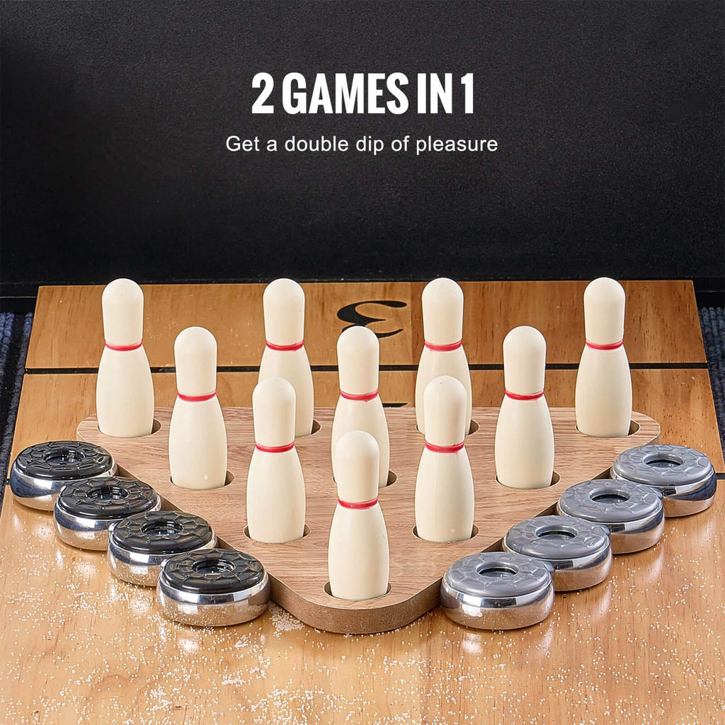Premium 2-In-1 Shuffleboard Game Table Set With Bowling Combo (SAK81698) – SAKSBY WHOLESALE, view 4