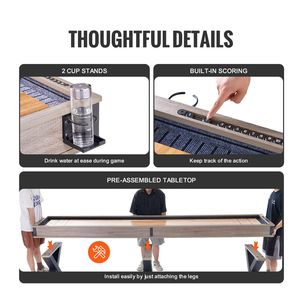 Premium 2-In-1 Shuffleboard Game Table Set With Bowling Combo (SAK81698) – SAKSBY WHOLESALE, view 8
