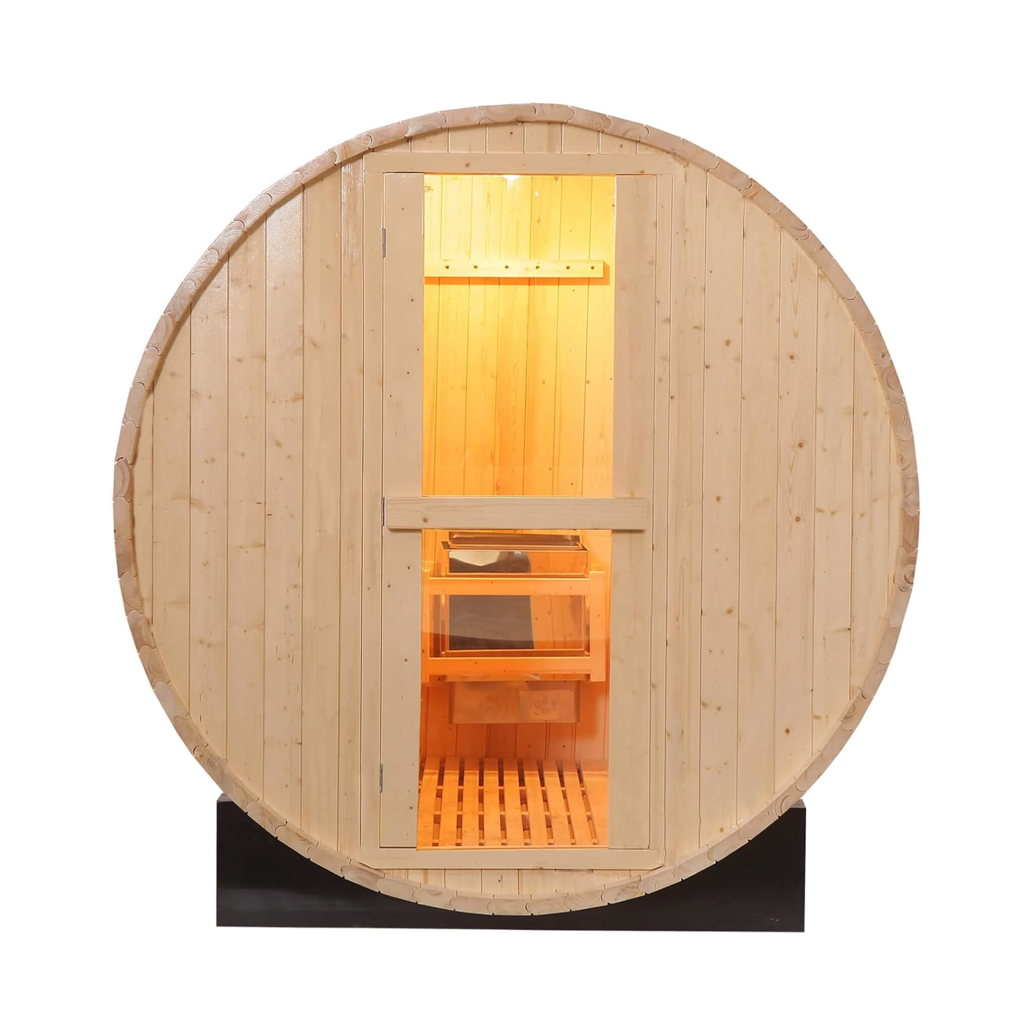 Thermora Haven Premium All-Weather Outdoor Pinewood Barrel Sauna Kit With 4.5KW Heater And Tempered Glass Window (SAK91462) –