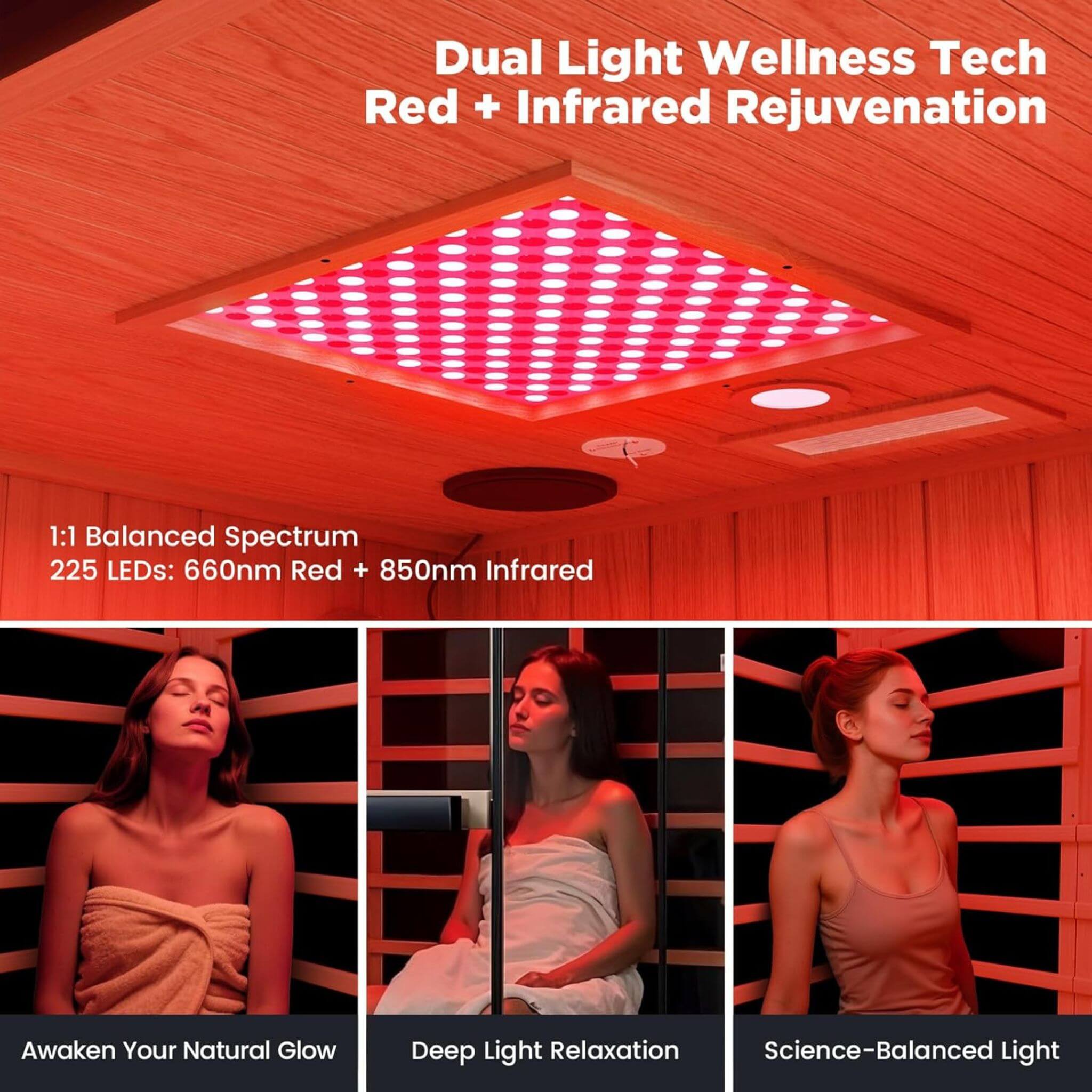 Thermora Pandora Premium 2-Person Indoor Infrared Sauna With Red Light Therapy And Himalayan Salt Rocks (SAK67305) – SAKSBY W