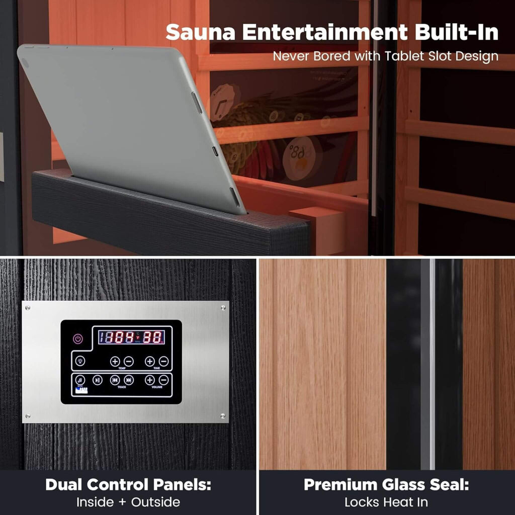 Thermora Pandora Premium 2-Person Indoor Infrared Sauna With Red Light Therapy And Himalayan Salt Rocks (SAK67305) – SAKSBY W