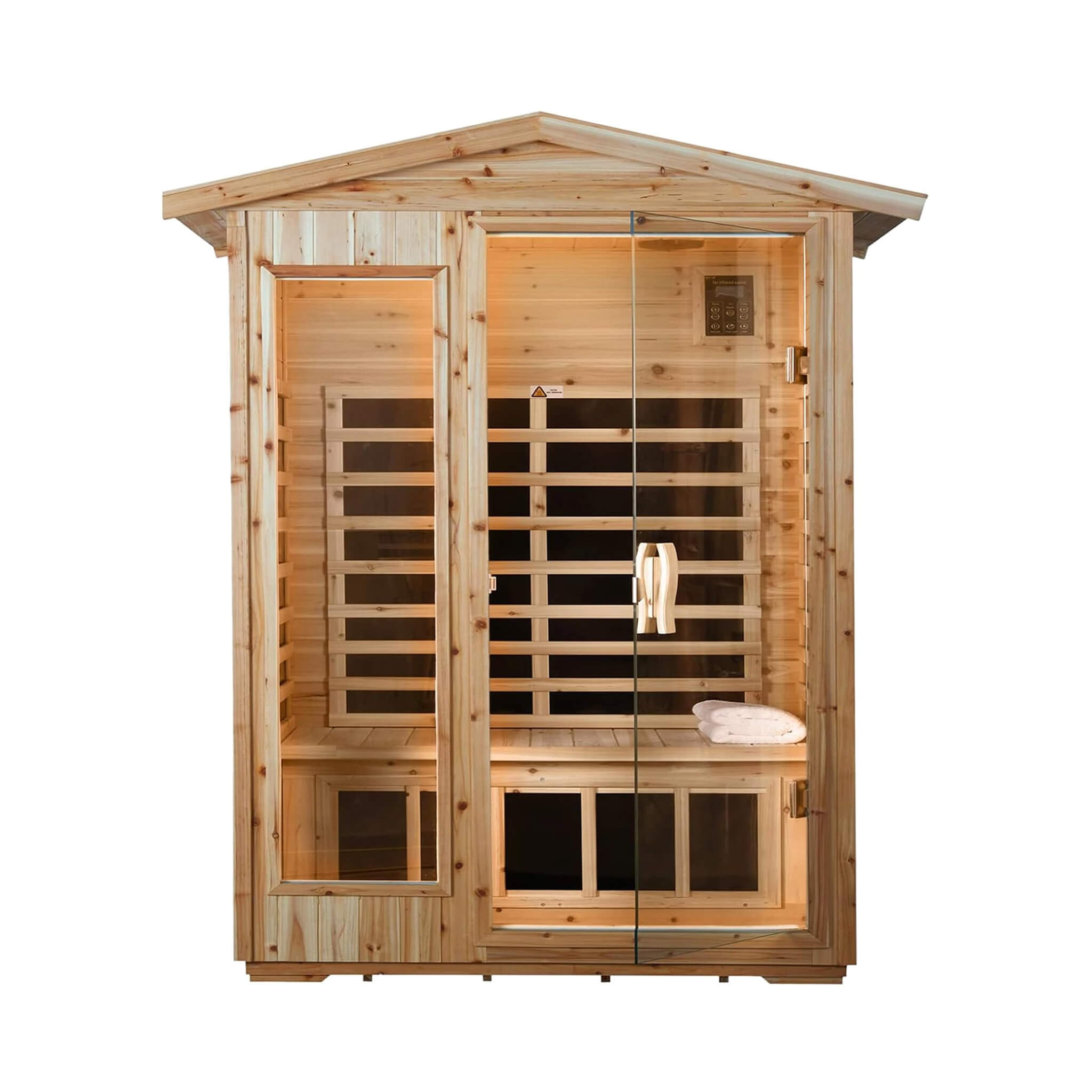 Thermora Zorin Premium 2-Person Indoor Outdoor Low EMF FAR-Infrared Hemlock Wood Personal Home Sauna Spa, 1750W (SAK27451) – 