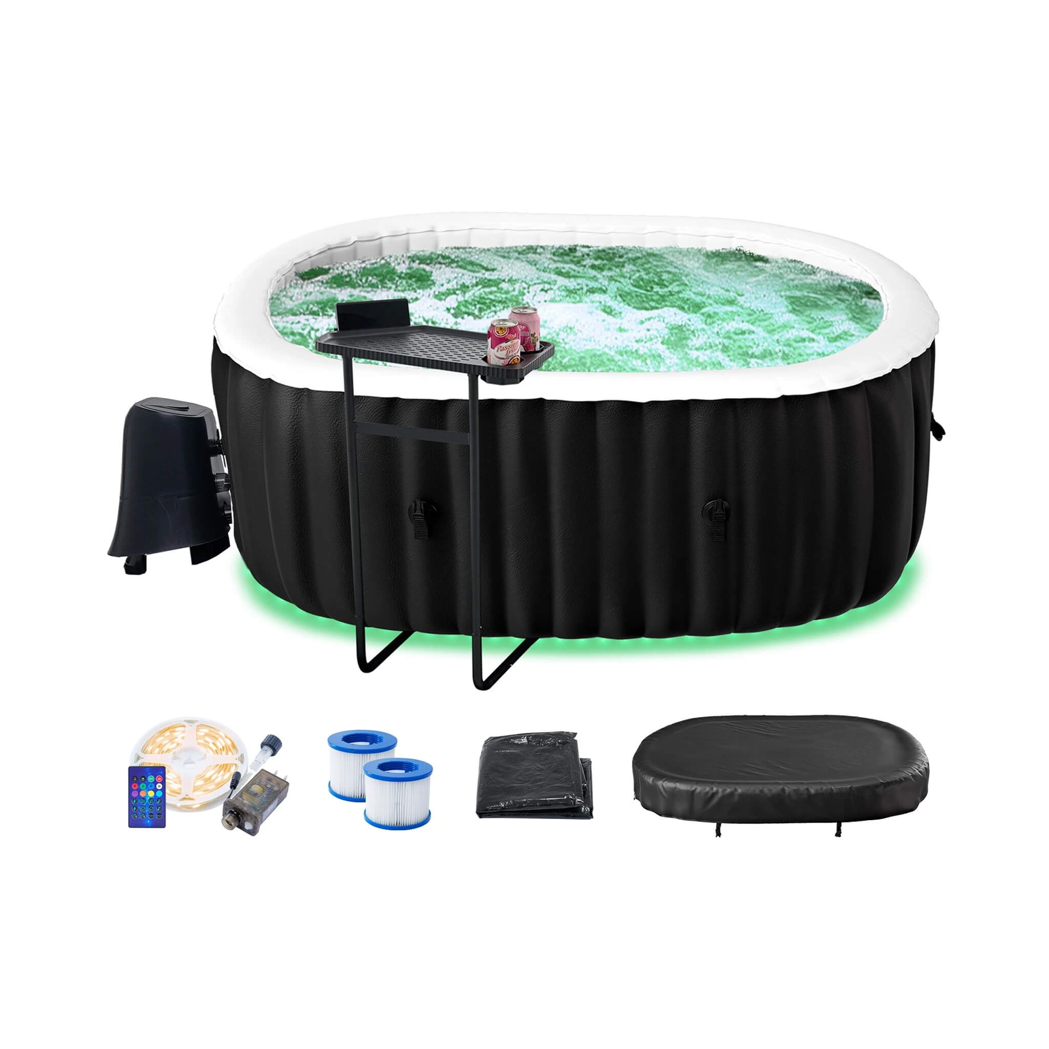 Premium 2-Person Inflatable Hot Tub Kit With 8-Color LED Lights (SAK98431) – SAKSBY WHOLESALE, view 9