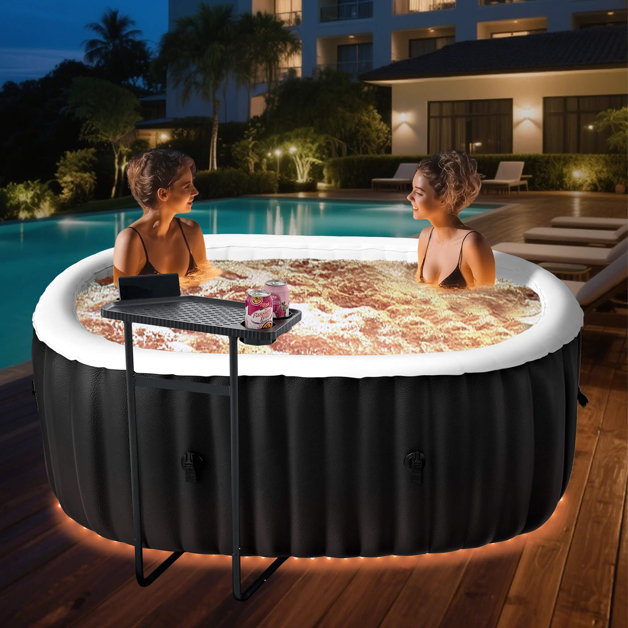 Premium 2-Person Inflatable Hot Tub Kit With 8-Color LED Lights (SAK98431) – SAKSBY WHOLESALE, view 6