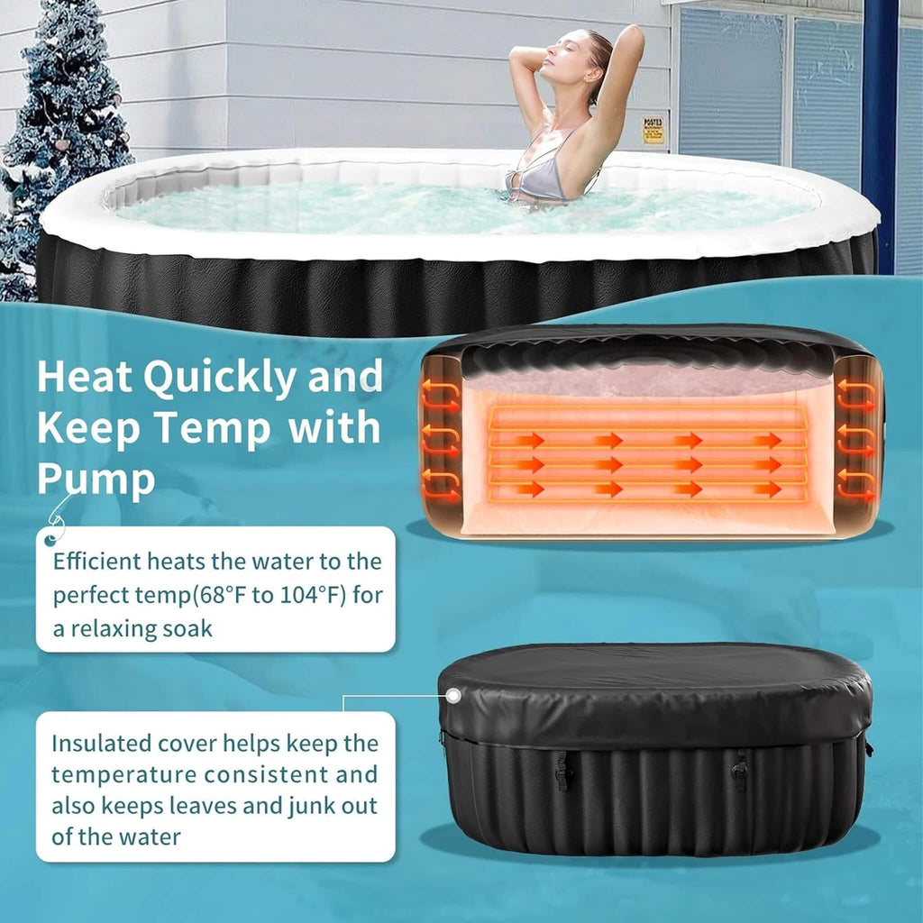 Premium 2-Person Inflatable Hot Tub Kit With 8-Color LED Lights (SAK98431) – SAKSBY WHOLESALE, view 4