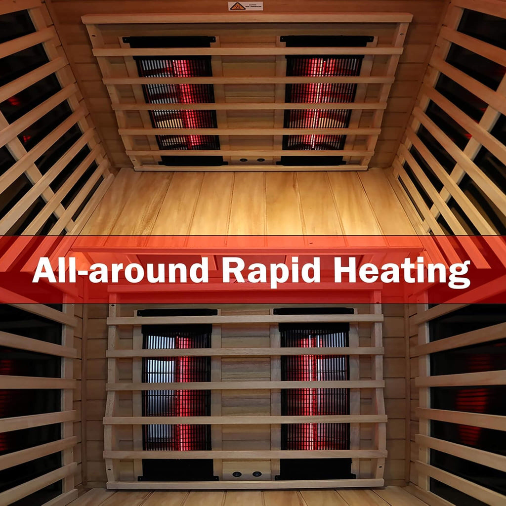 Thermora Alveron 2-Person Outdoor Mahogany Low EMF Far Infrared Sauna With Bluetooth Audio And LED Lights (SAK83719) – SAKSBY