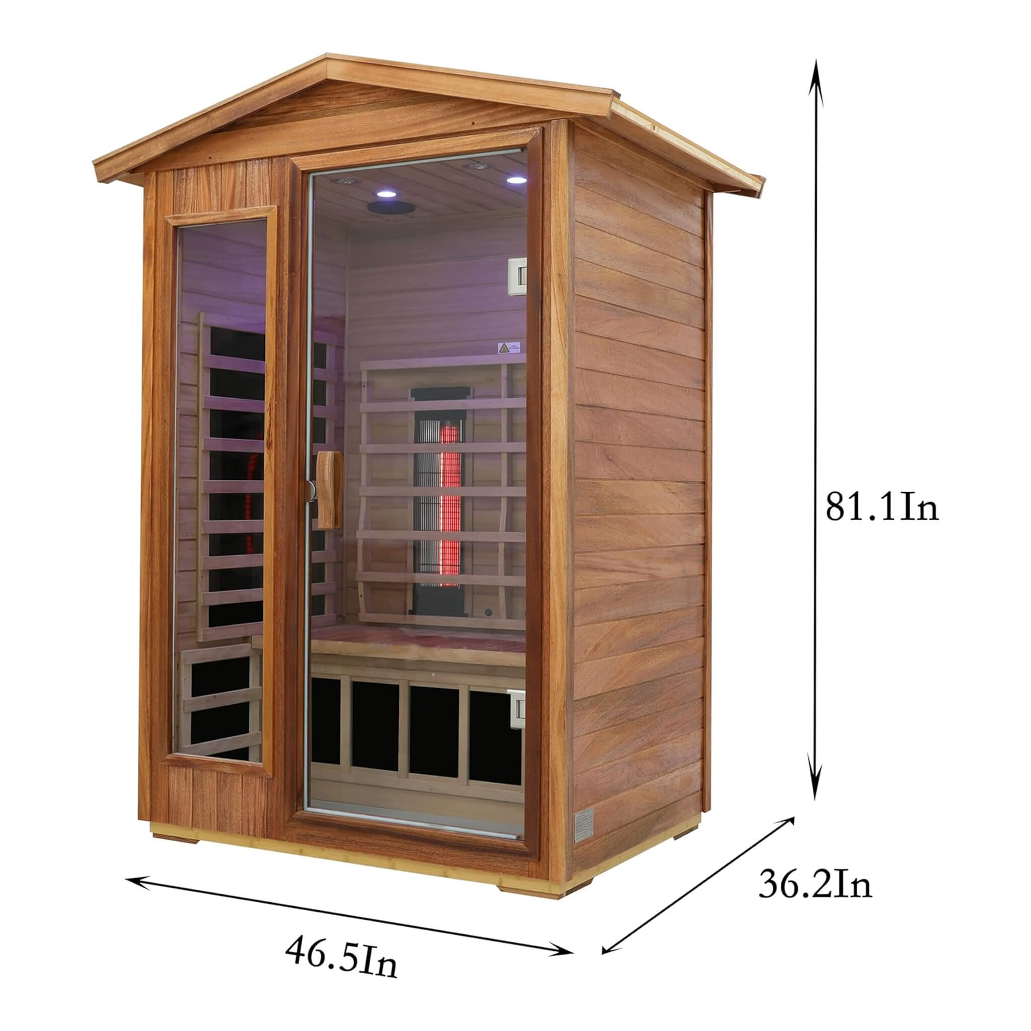 Thermora Alveron 2-Person Outdoor Mahogany Low EMF Far Infrared Sauna With Bluetooth Audio And LED Lights (SAK83719) – SAKSBY