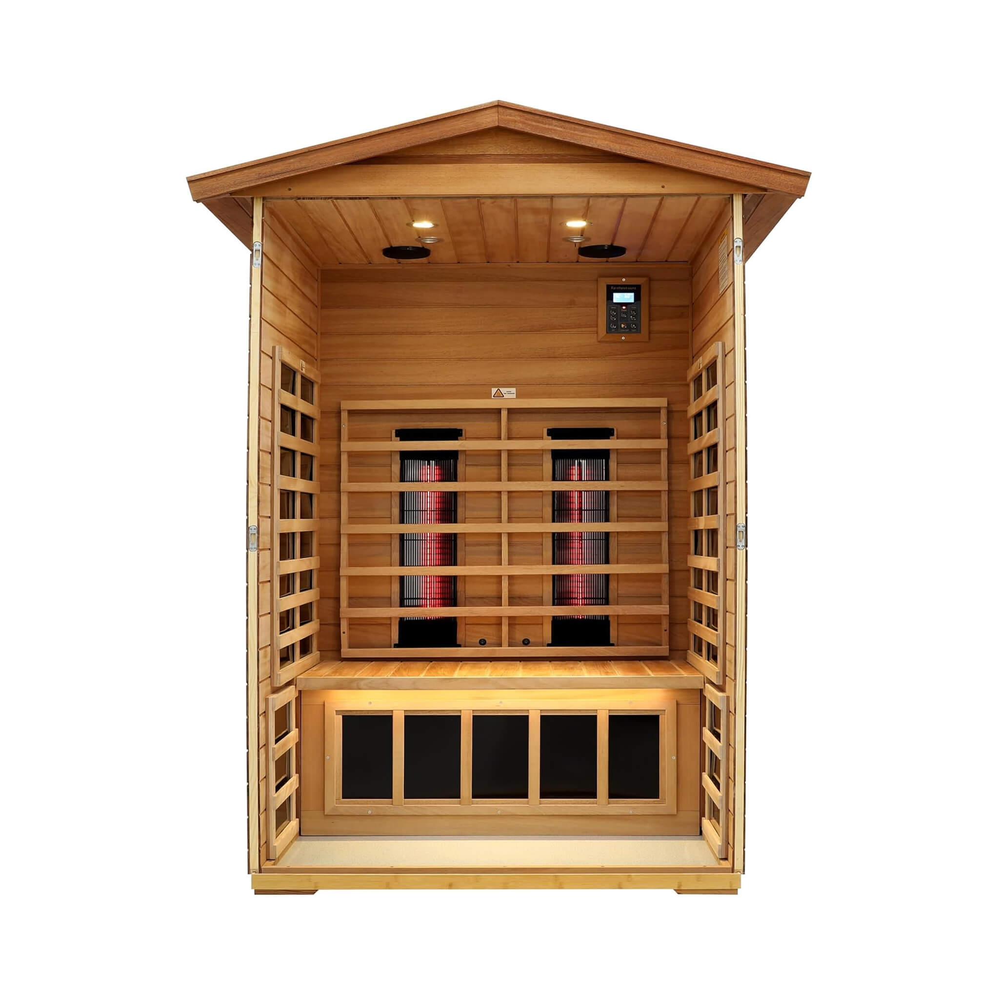 Thermora Alveron 2-Person Outdoor Mahogany Low EMF Far Infrared Sauna With Bluetooth Audio And LED Lights (SAK83719) – SAKSBY