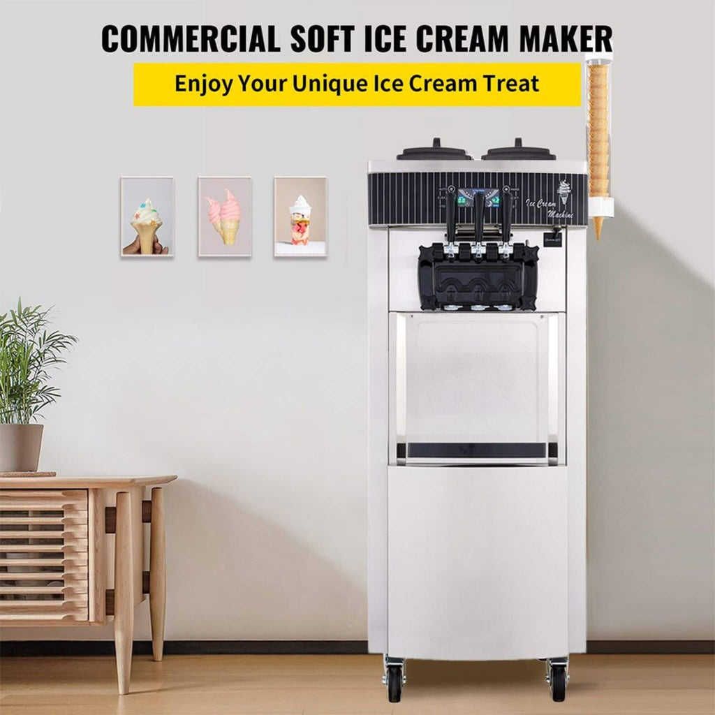 Premium 3-Flavors 20-28L/H Commercial Soft Serve Yogurt Ice Cream Machine Maker (SAK97524) – SAKSBY WHOLESALE, view 3