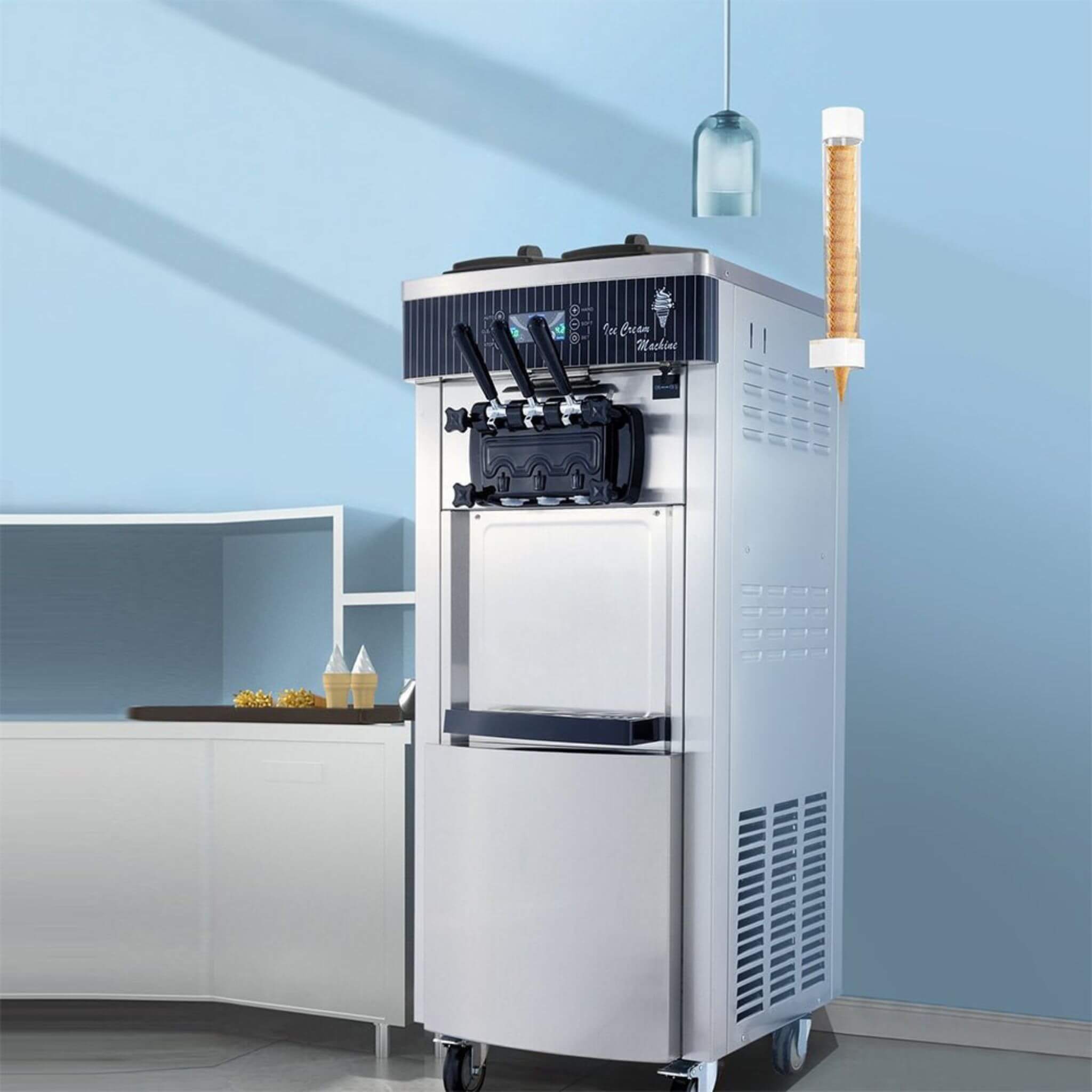 Premium 3-Flavors 20-28L/H Commercial Soft Serve Yogurt Ice Cream Machine Maker (SAK97524) – SAKSBY WHOLESALE, view 13
