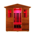 Thermora Vanta Luxury 3-Person Outdoor Mahogany Full Spectrum Ultra-Low EMF FAR Infrared Sauna With Chromotherapy And Bluetoo
