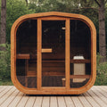 Premium 3-Person Outdoor Scandinavian ThermoWood Cube Sauna Kit With LED Lighting (SAK47582) – SAKSBY WHOLESALE